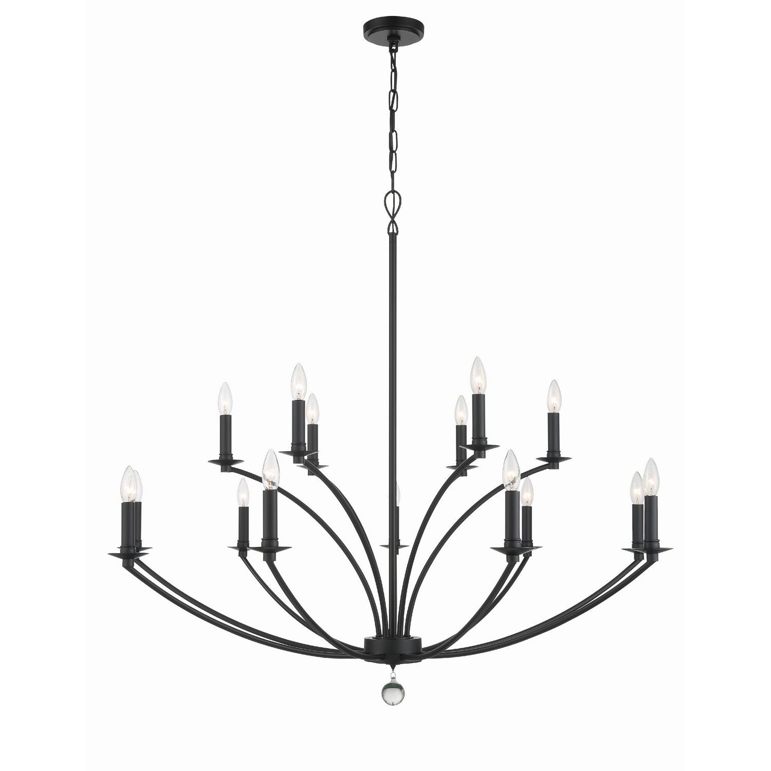 Crystorama - MIL-8015-BK - 15 Light Chandelier - Mila - Black