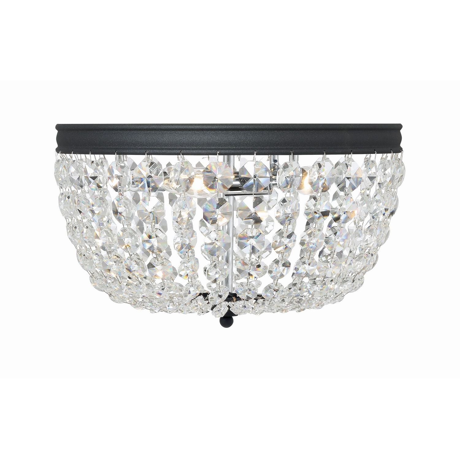 Crystorama - NOL-314-BF-CL-MWP - Three Light Flush Mount - Nola - Black Forged