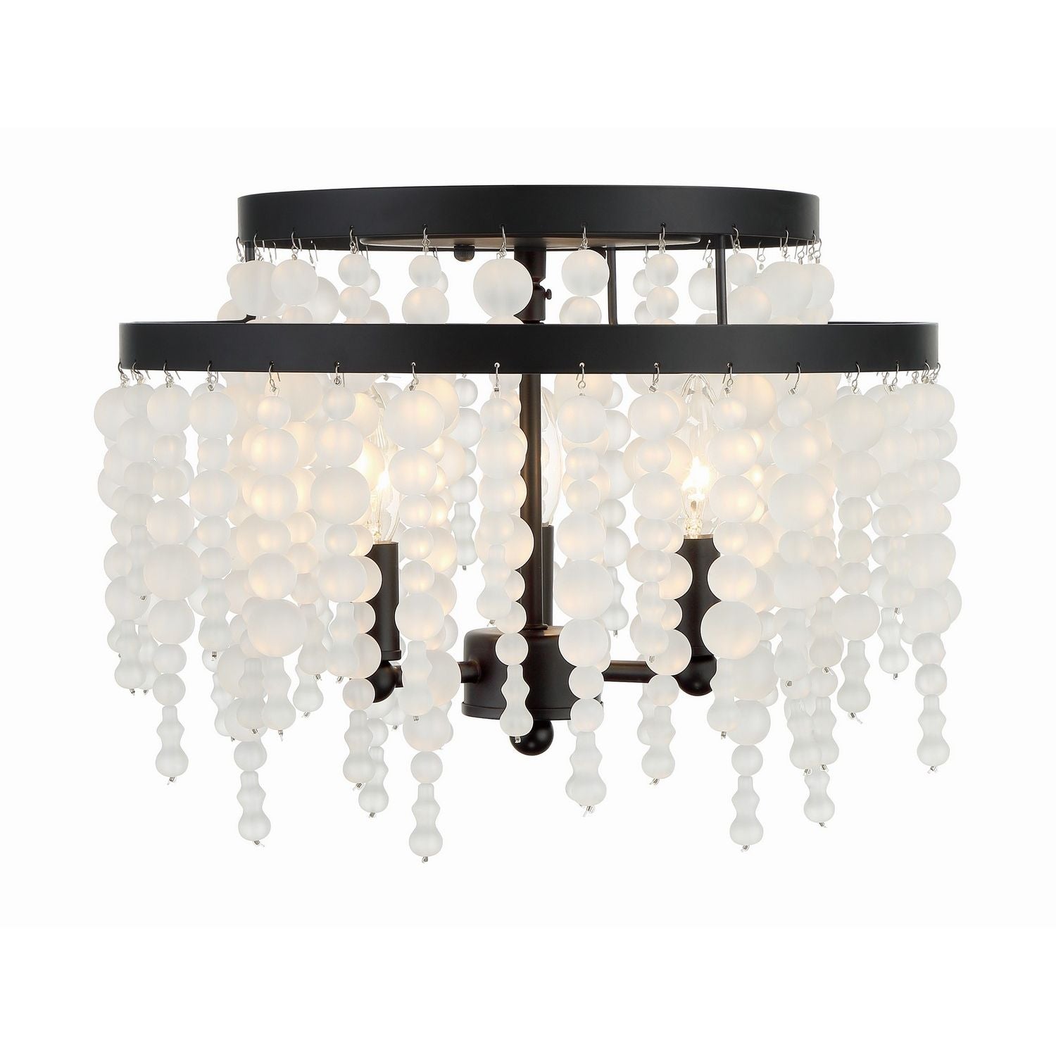 Crystorama - POP-A5073-MK-FR - Three Light Semi Flush Mount - Poppy - Matte Black
