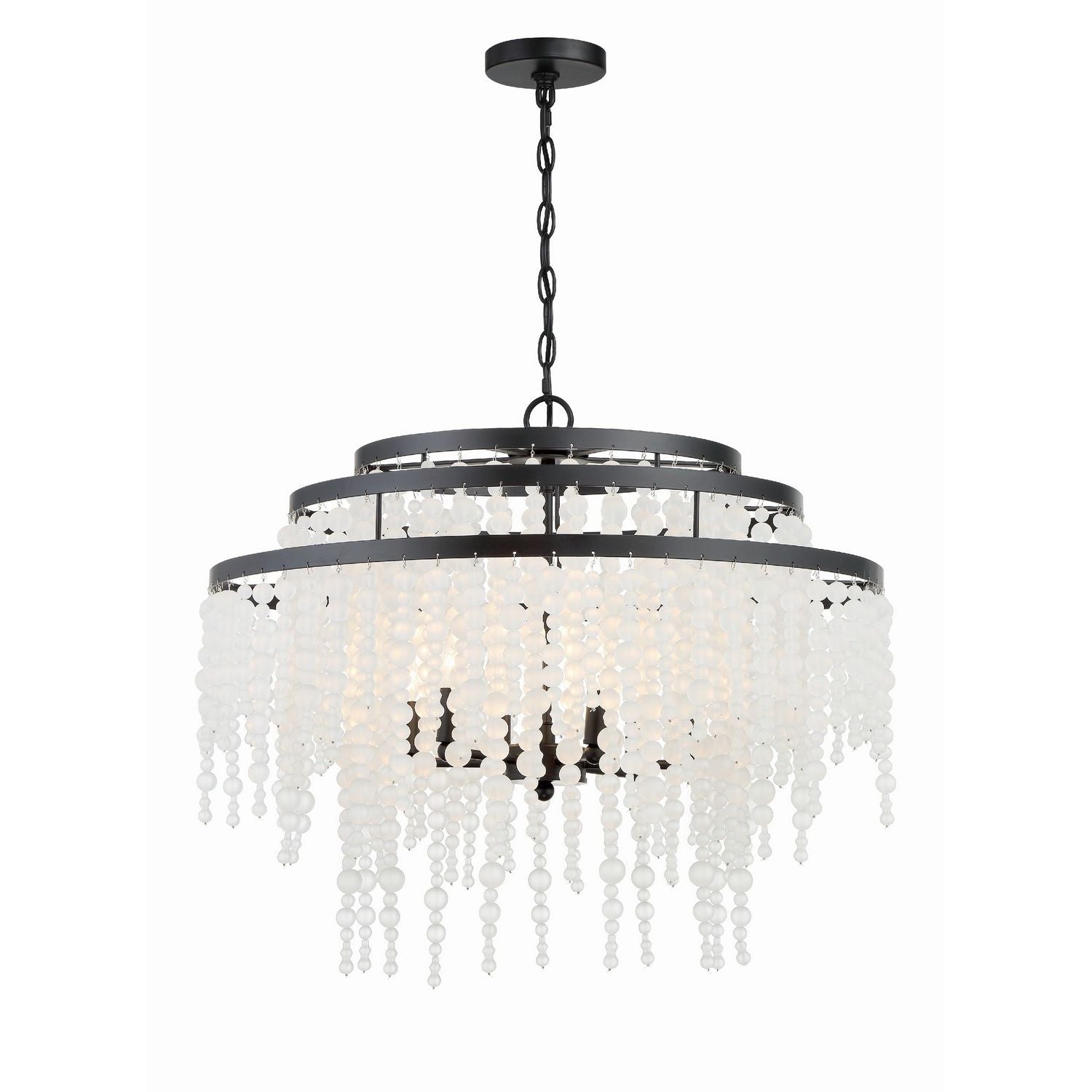 Crystorama - POP-A5076-MK-FR - Six Light Chandelier - Poppy - Matte Black
