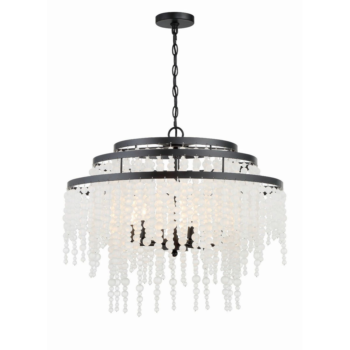 Crystorama - POP-A5076-MK-FR - Six Light Chandelier - Poppy - Matte Black