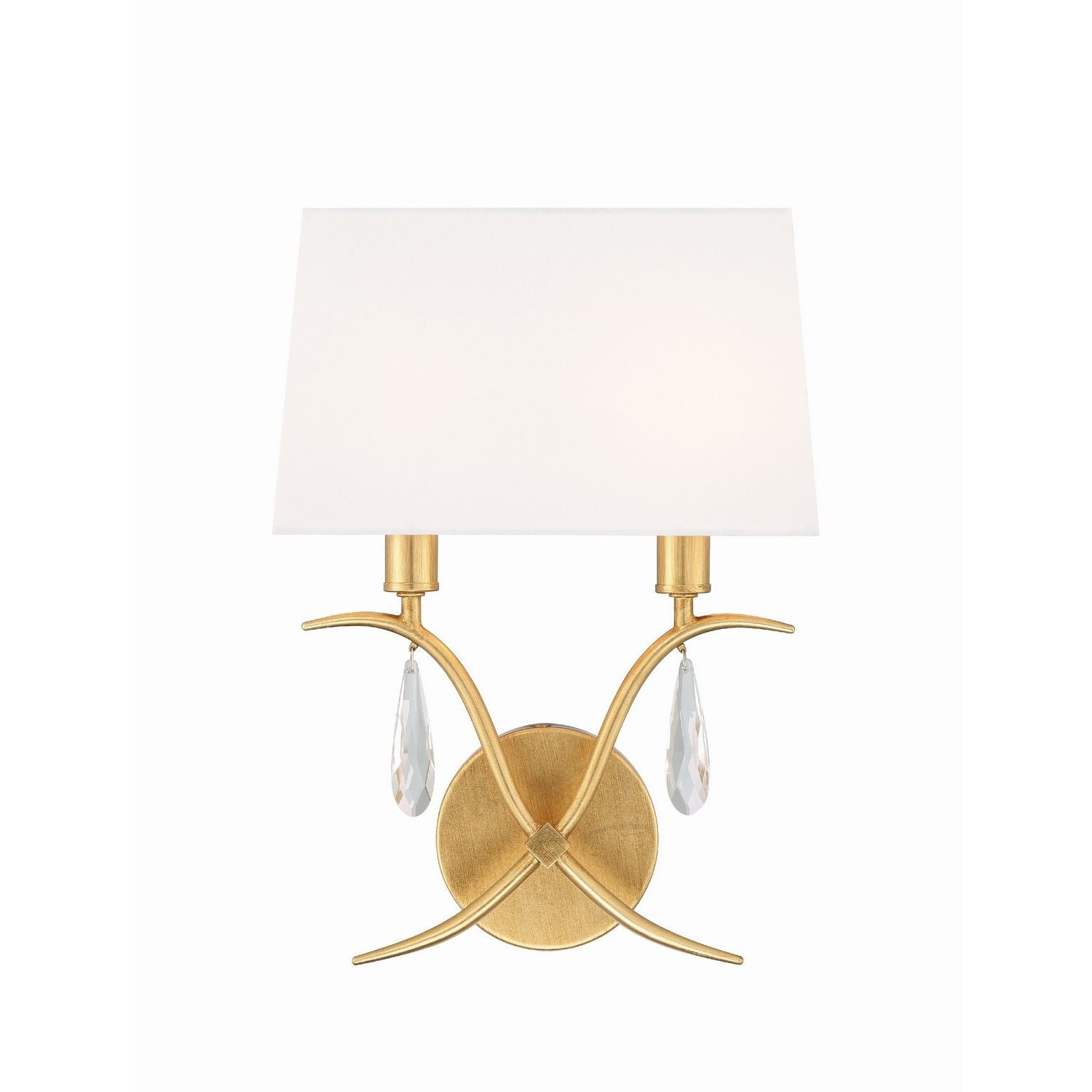 Crystorama - ROL-18802-GA - Two Light Wall Sconce - Rollins - Antique Gold