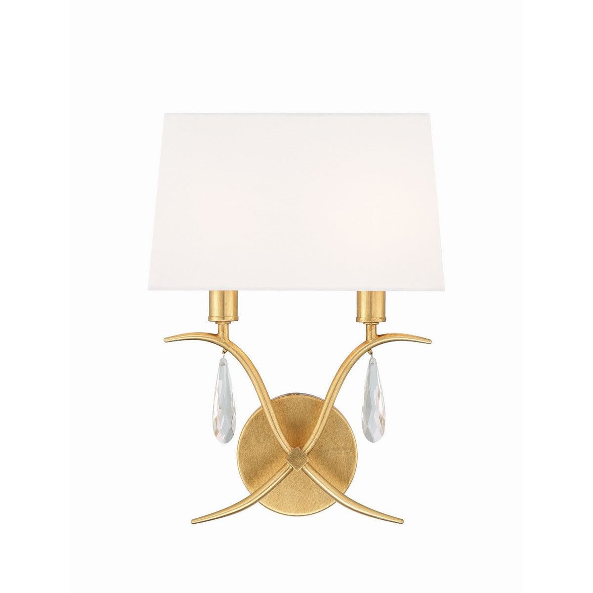 Crystorama - ROL-18802-GA - Two Light Wall Sconce - Rollins - Antique Gold