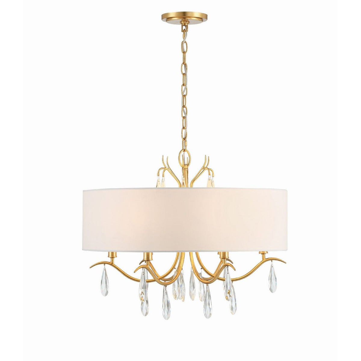 Crystorama - ROL-18806-GA - Six Light Chandelier - Rollins - Antique Gold