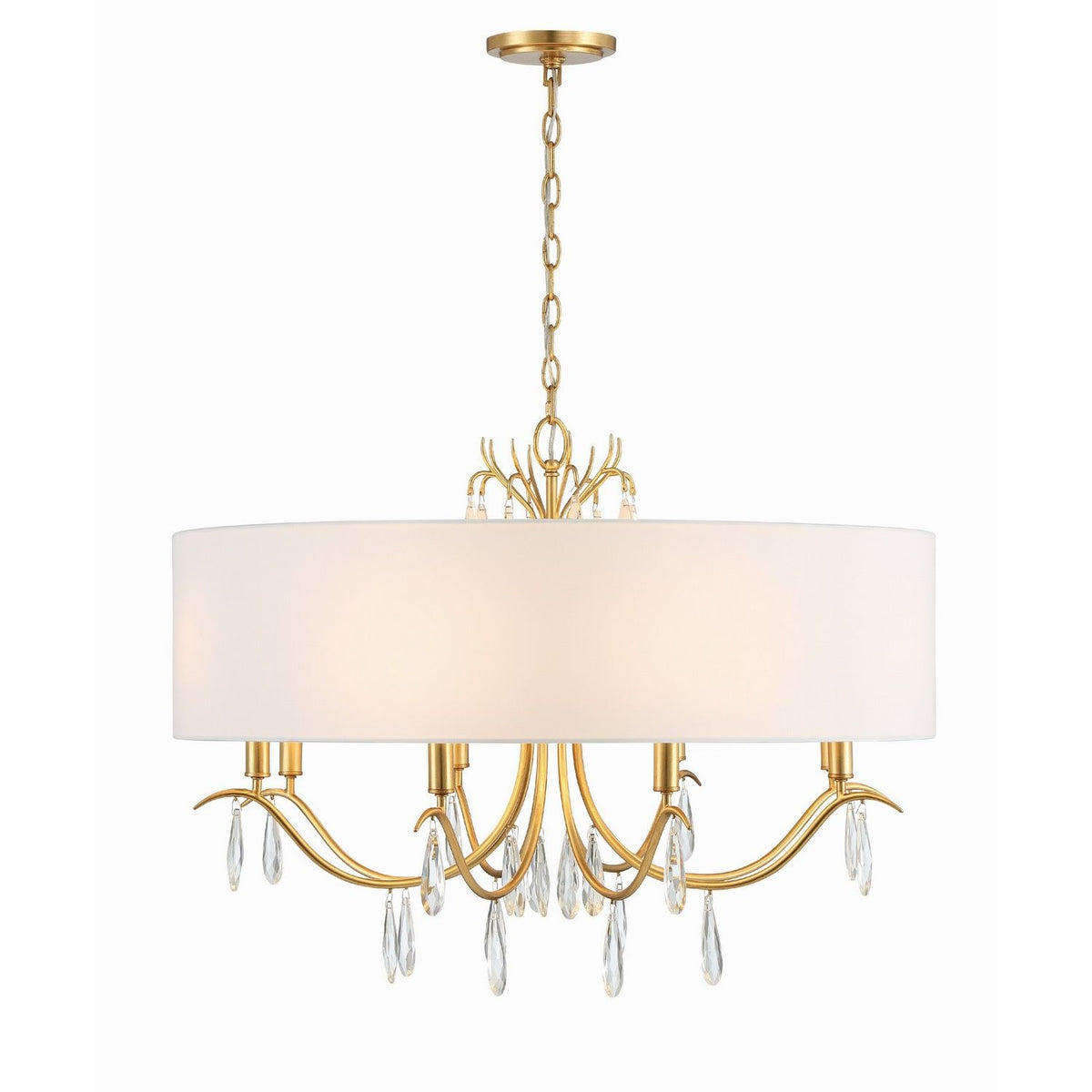 Crystorama - ROL-18808-GA - Eight Light Chandelier - Rollins - Antique Gold