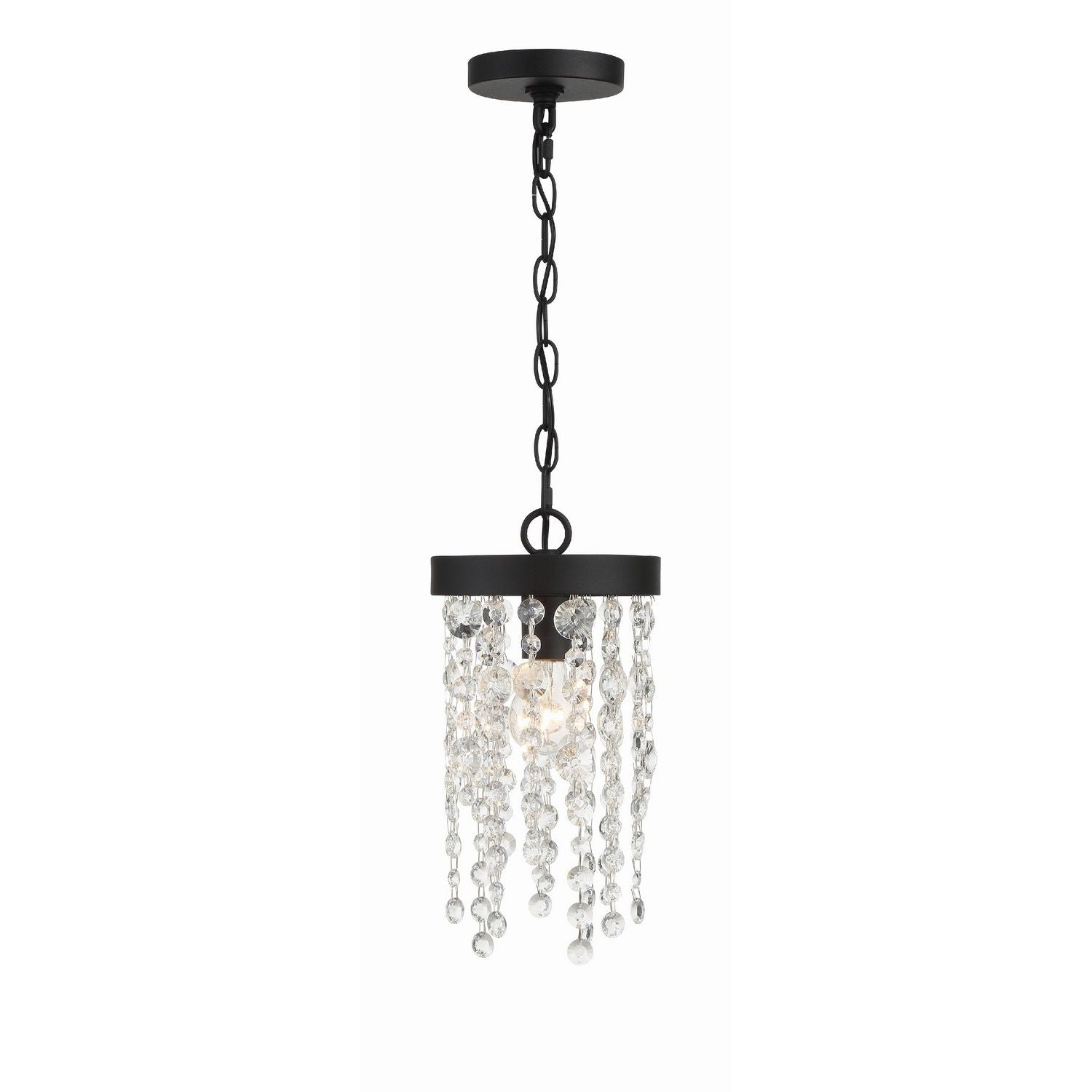 Crystorama - WIN-610-BF-CL-MWP - Une lampe Suspension - Winham - Forgé noir