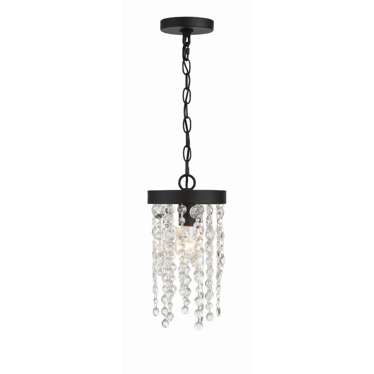 Crystorama - WIN-610-BF-CL-MWP - One Light Pendant - Winham - Black Forged