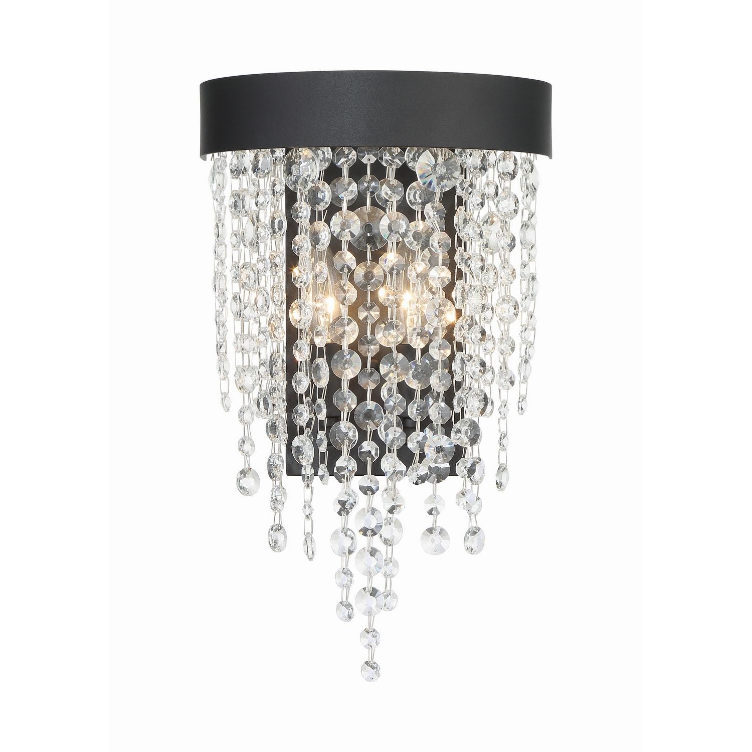 Crystorama - WIN-612-BF-CL-MWP - Two Light Wall Sconce - Winham - Black Forged