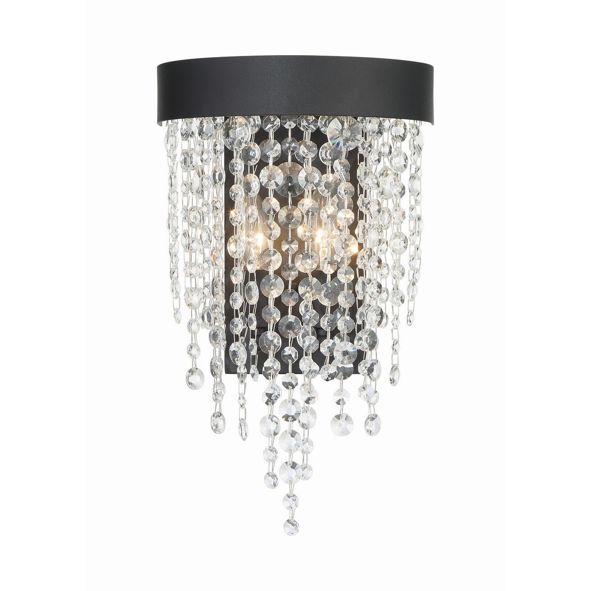Crystorama - WIN-612-BF-CL-MWP - Two Light Wall Sconce - Winham - Black Forged