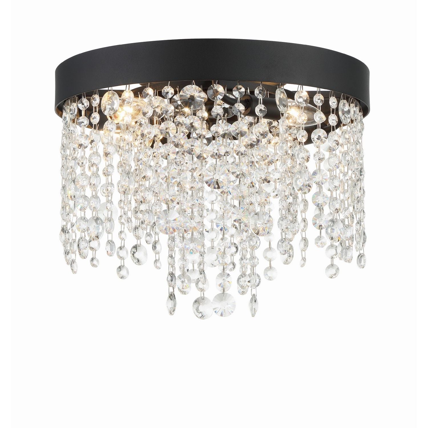 Crystorama - WIN-613-BF-CL-MWP - Quatre lumières Plafonnier - Winham - Forgé noir