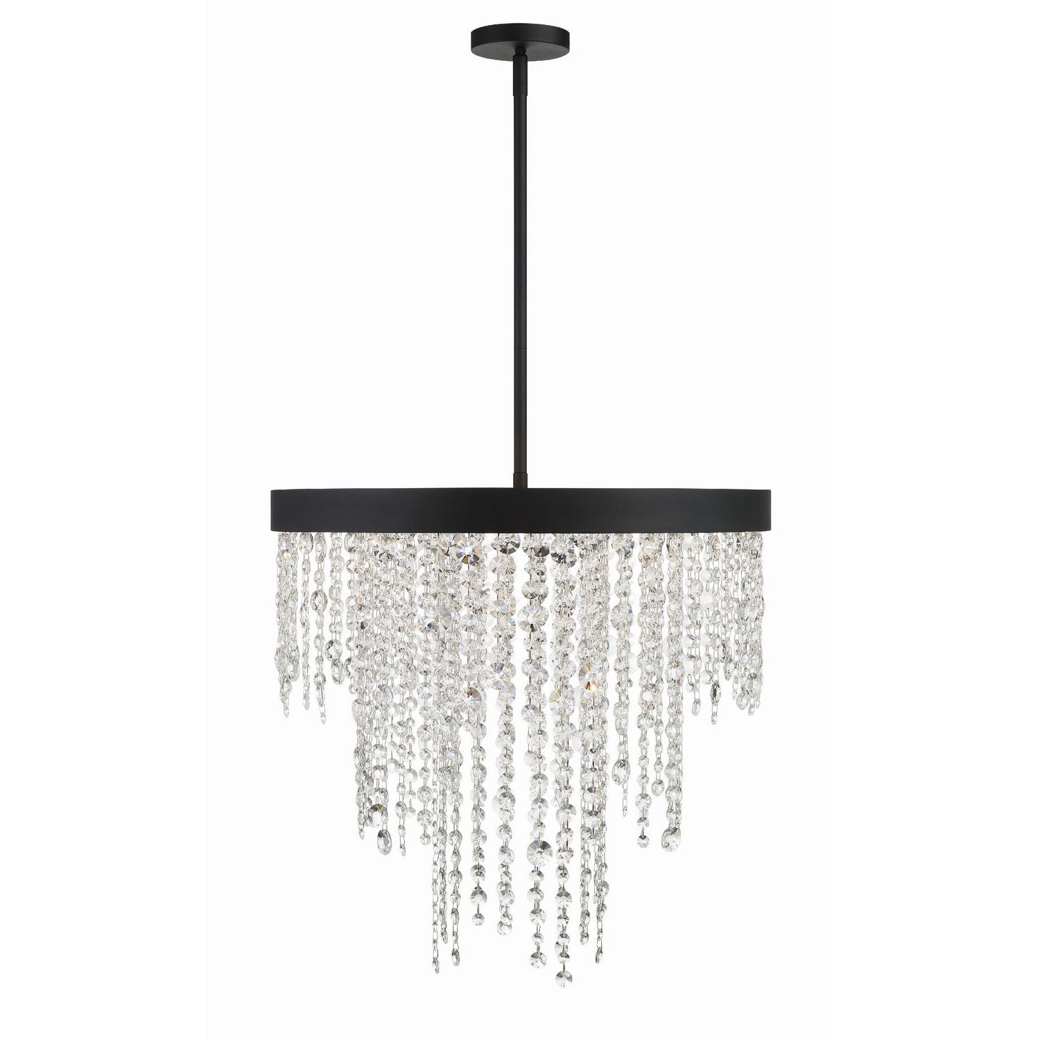 Crystorama - WIN-616-BF-CL-MWP - Six Light Chandelier - Winham - Black Forged