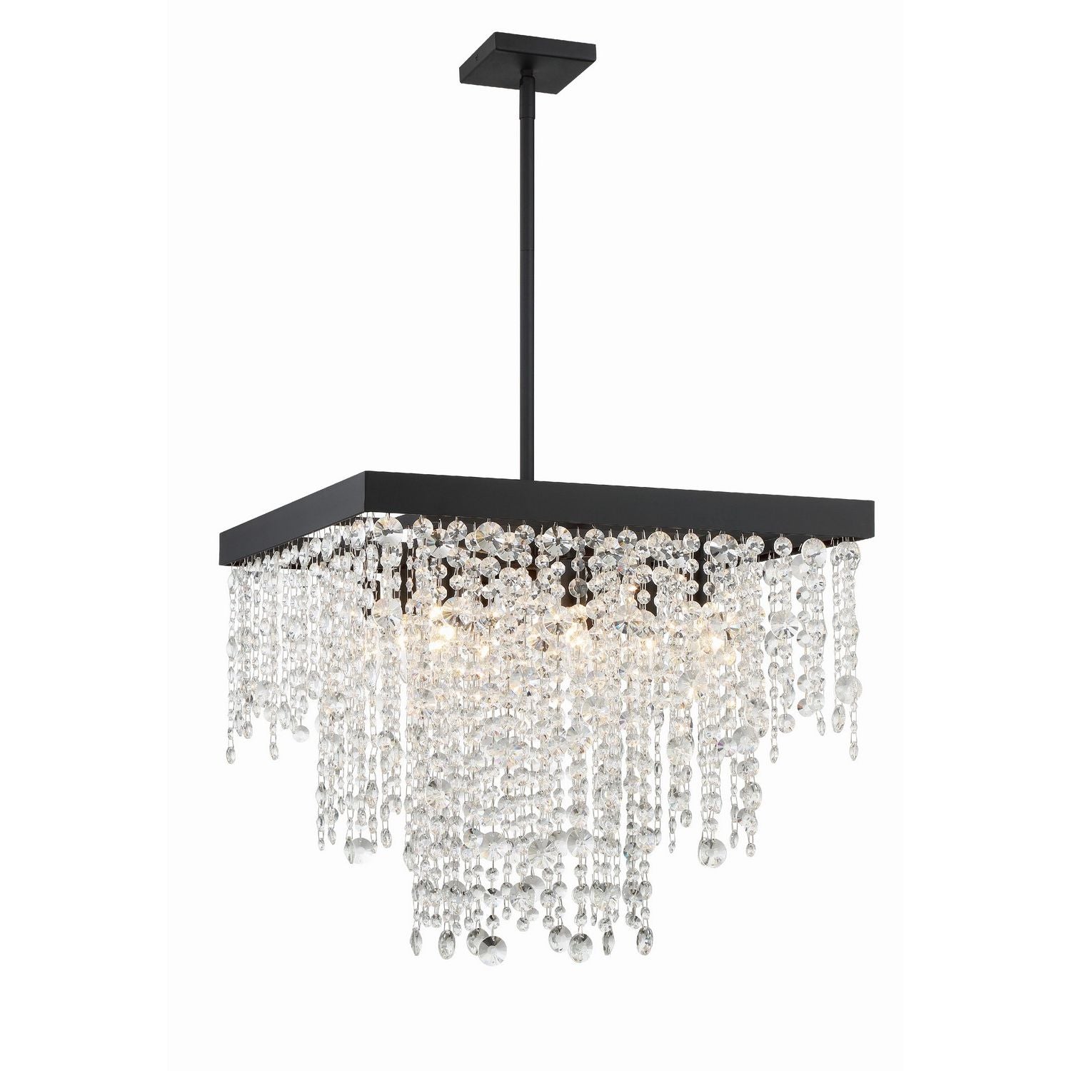 Crystorama - WIN-618-BF-CL-MWP - Huit lumières Suspendu - Winham - Forgé noir