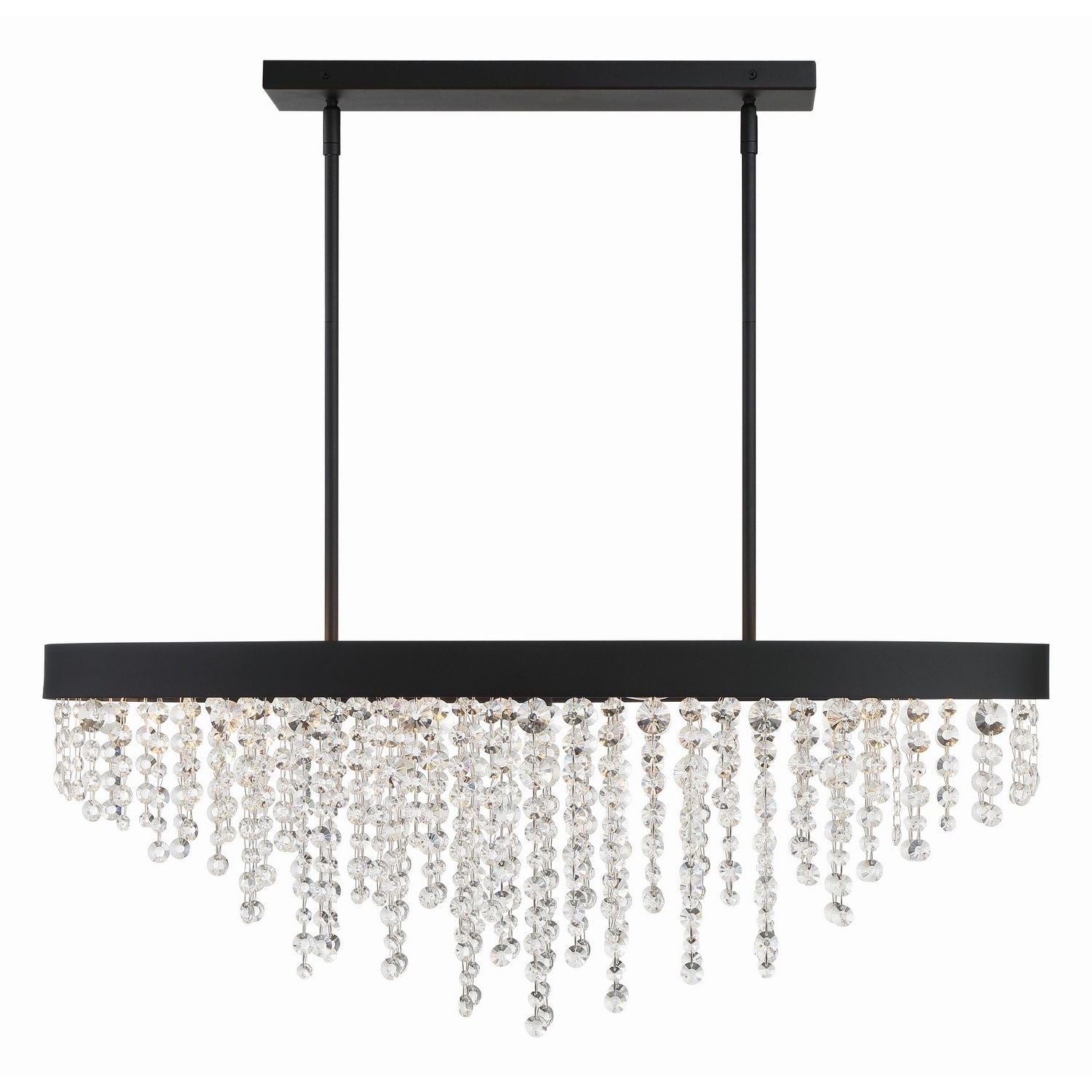 Crystorama - WIN-619-BF-CL-MWP - Huit lumières Suspendu - Winham - Forgé noir