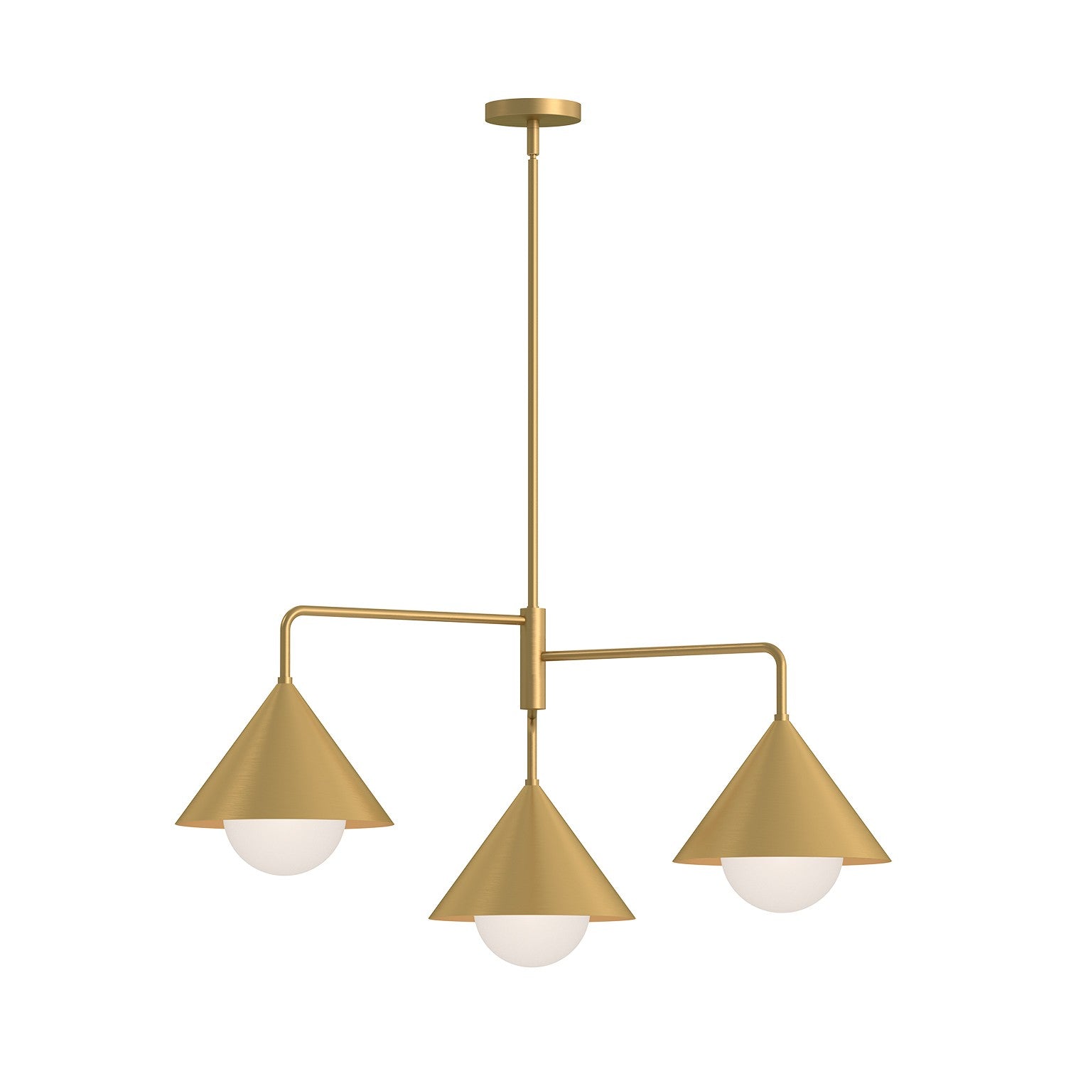 Alora Canada - CH485245BGOP - Three Light Chandelier - Remy - Brushed Gold/Opal Glass