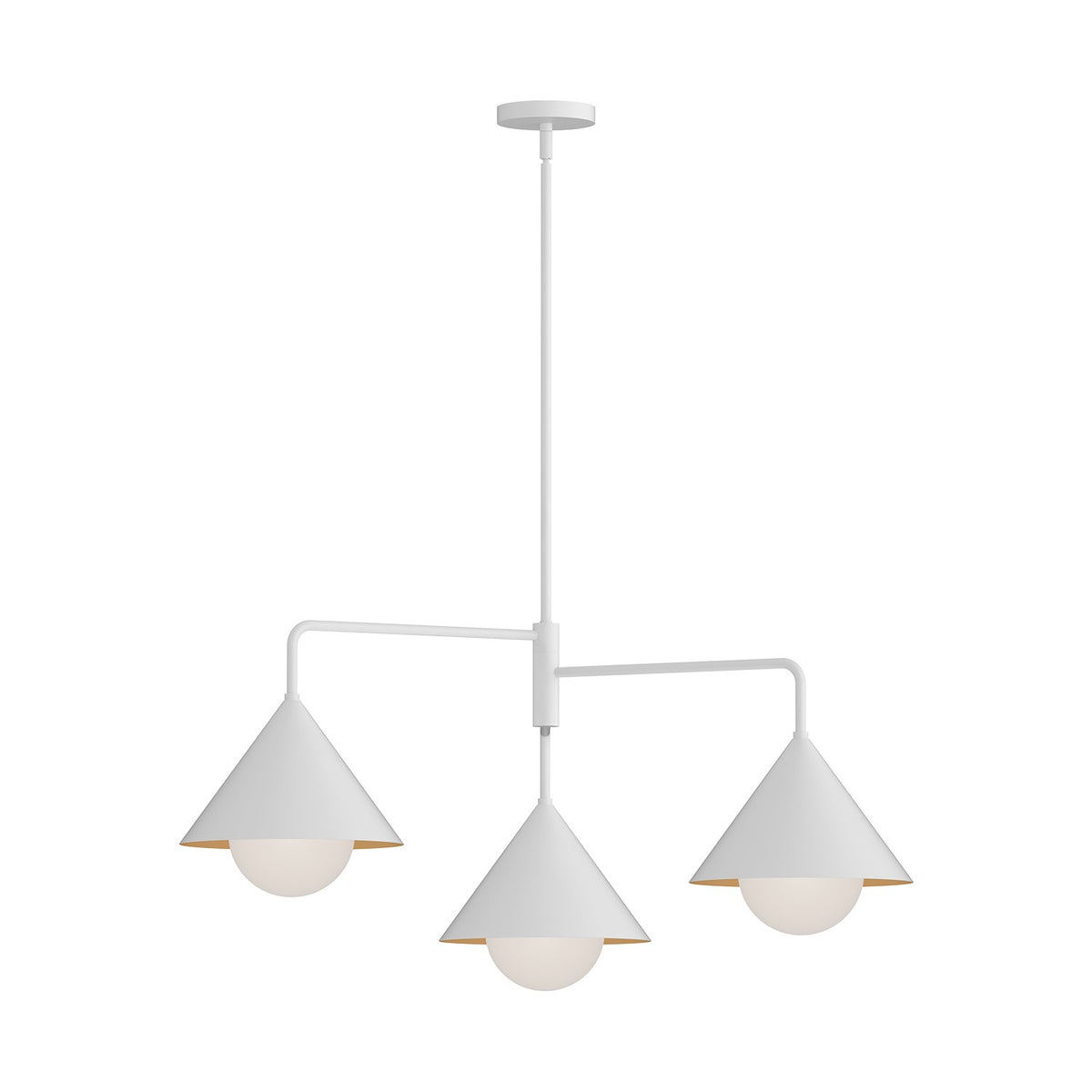 Alora Canada - CH485245WHOP - Three Light Chandelier - Remy - White/Opal Glass