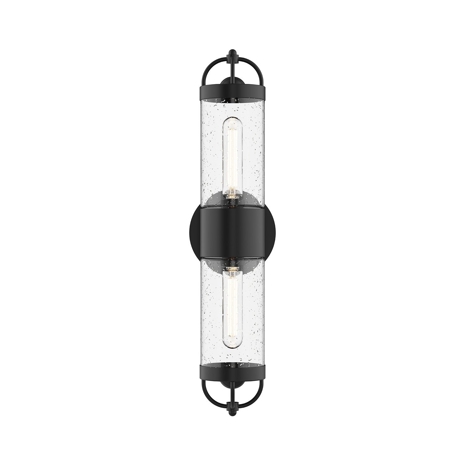 Alora Canada - EW461102BKCB - Two Light Outdoor Wall Lantern - Lancaster - Black/Clear Bubble Glass