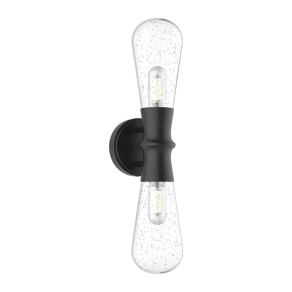 Alora Canada - EW464002BKCB - Two Light Outdoor Wall Lantern - Marcel - Black/Clear Bubble Glass