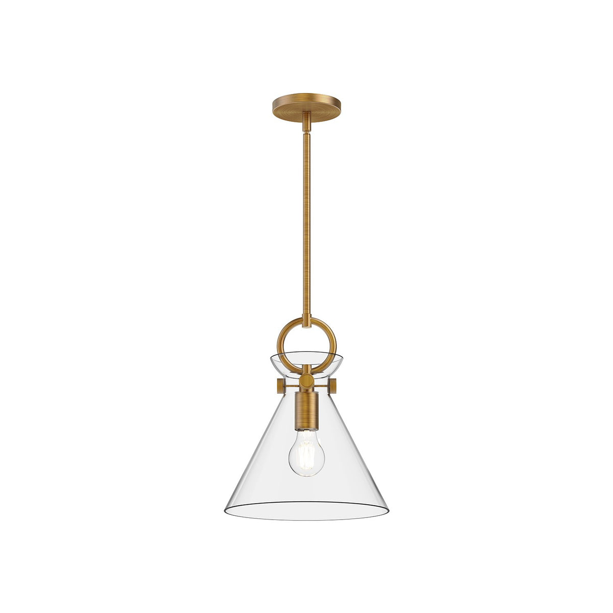 Alora Canada - PD412511AGCL - One Light Pendant - Emerson - Aged Gold/Clear Glass