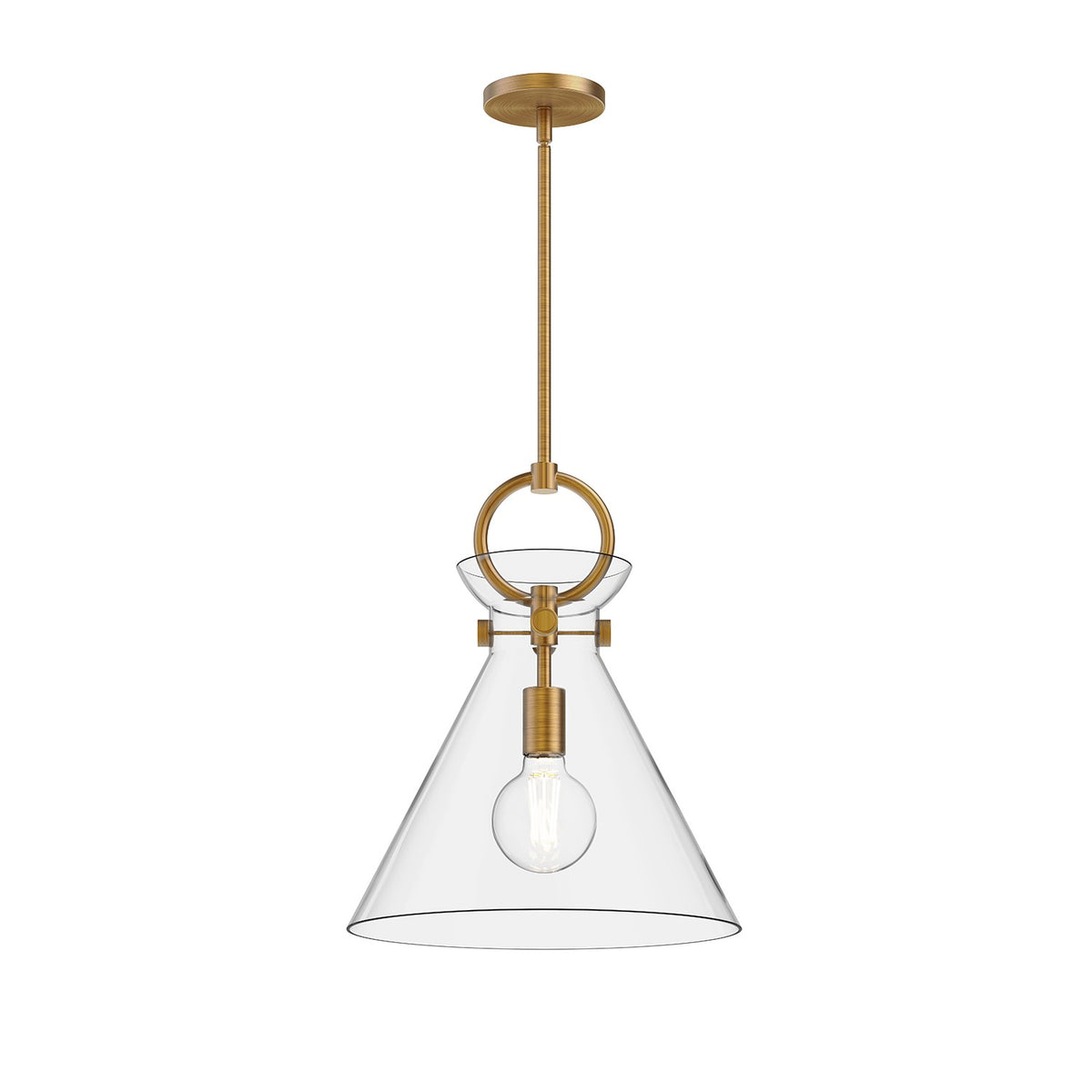 Alora Canada - PD412514AGCL - One Light Pendant - Emerson - Aged Gold/Clear Glass