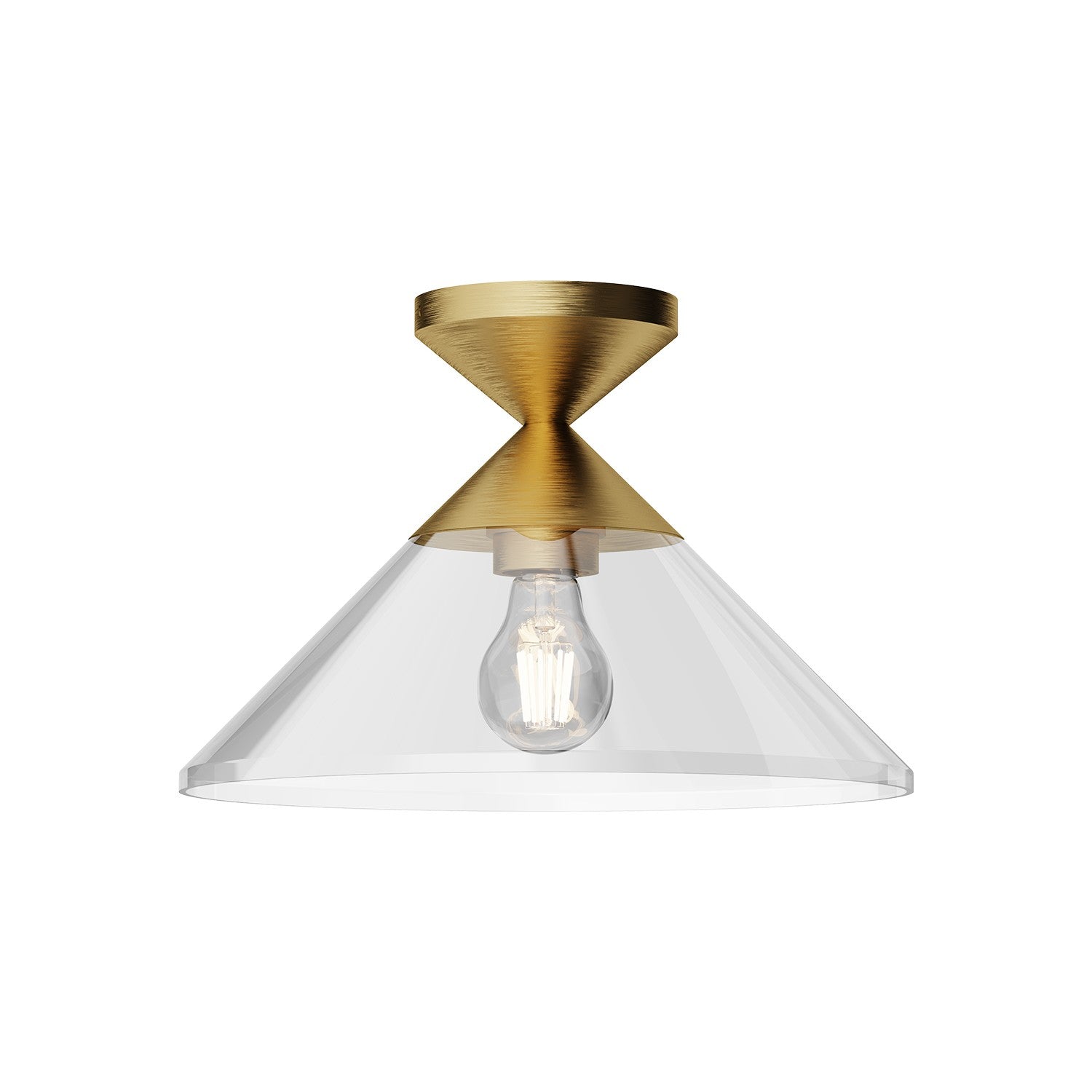 Alora Canada - SF521012BGCL - One Light Semi-Flush Mount - Mauer - Brushed Gold/Clear Glass