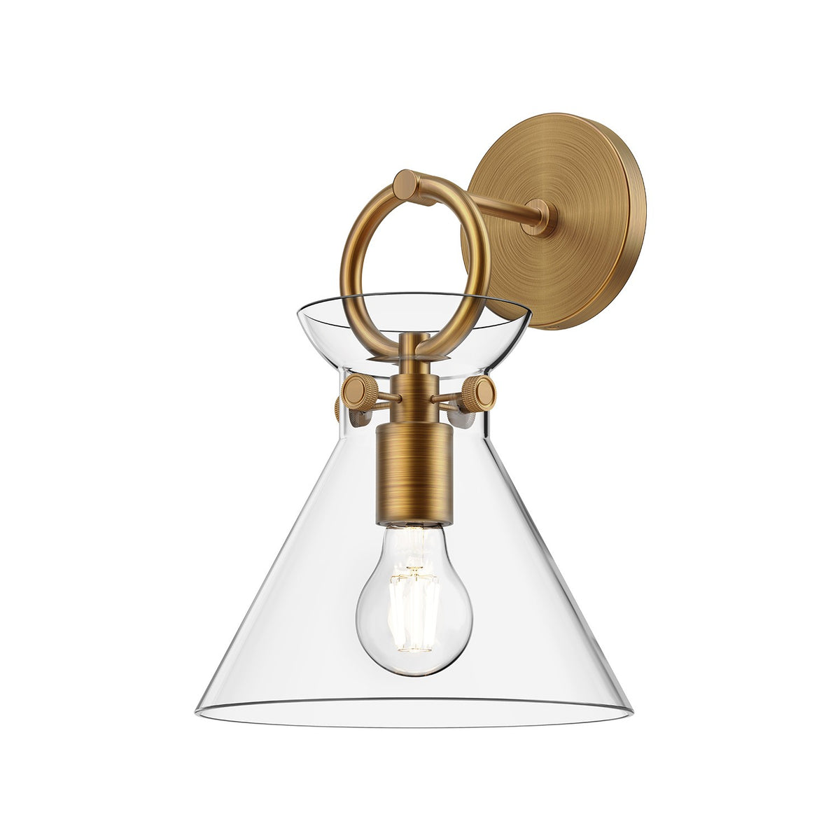 Alora Canada - WV412509AGCL - One Light Wall Sconce - Emerson - Aged Gold/Clear Glass