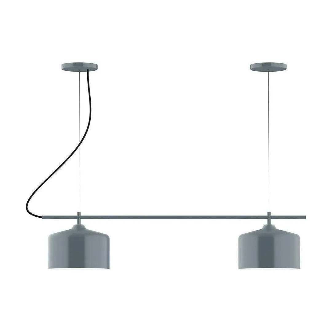 Montclair Light Works - CHB419-40-C12 - Two Light Linear Chandelier - Axis - Slate Gray
