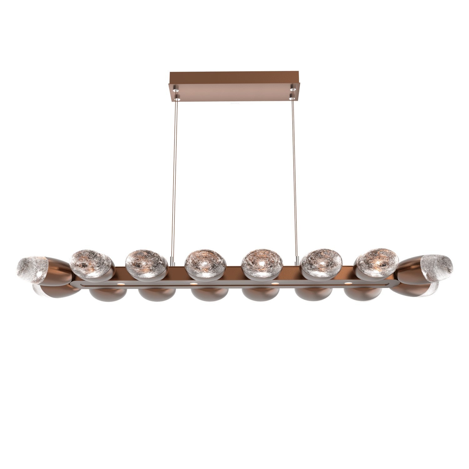 Hammerton Studio - PLB0079-48-BB-PC-CA1-L1 - LED Linear Suspension - Pebble - Burnished Bronze
