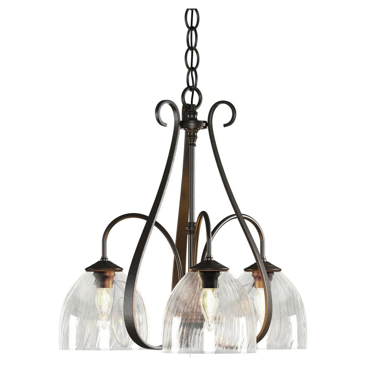 Hubbardton Forge - 101441-SKT-14-LL0001 - Three Light Chandelier - Sweeping Taper - Oil Rubbed Bronze