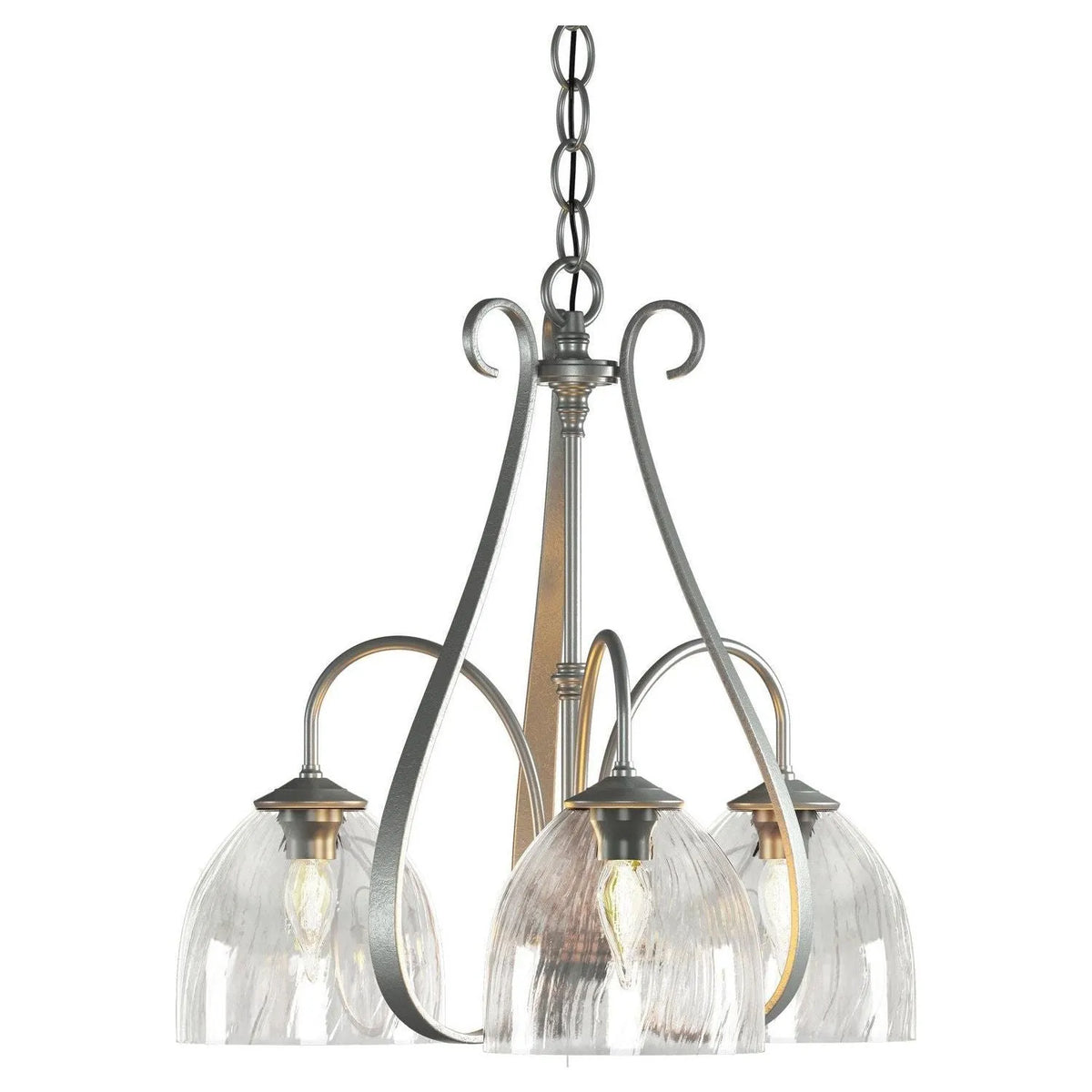 Hubbardton Forge - 101441-SKT-82-LL0001 - Three Light Chandelier - Sweeping Taper - Vintage Platinum