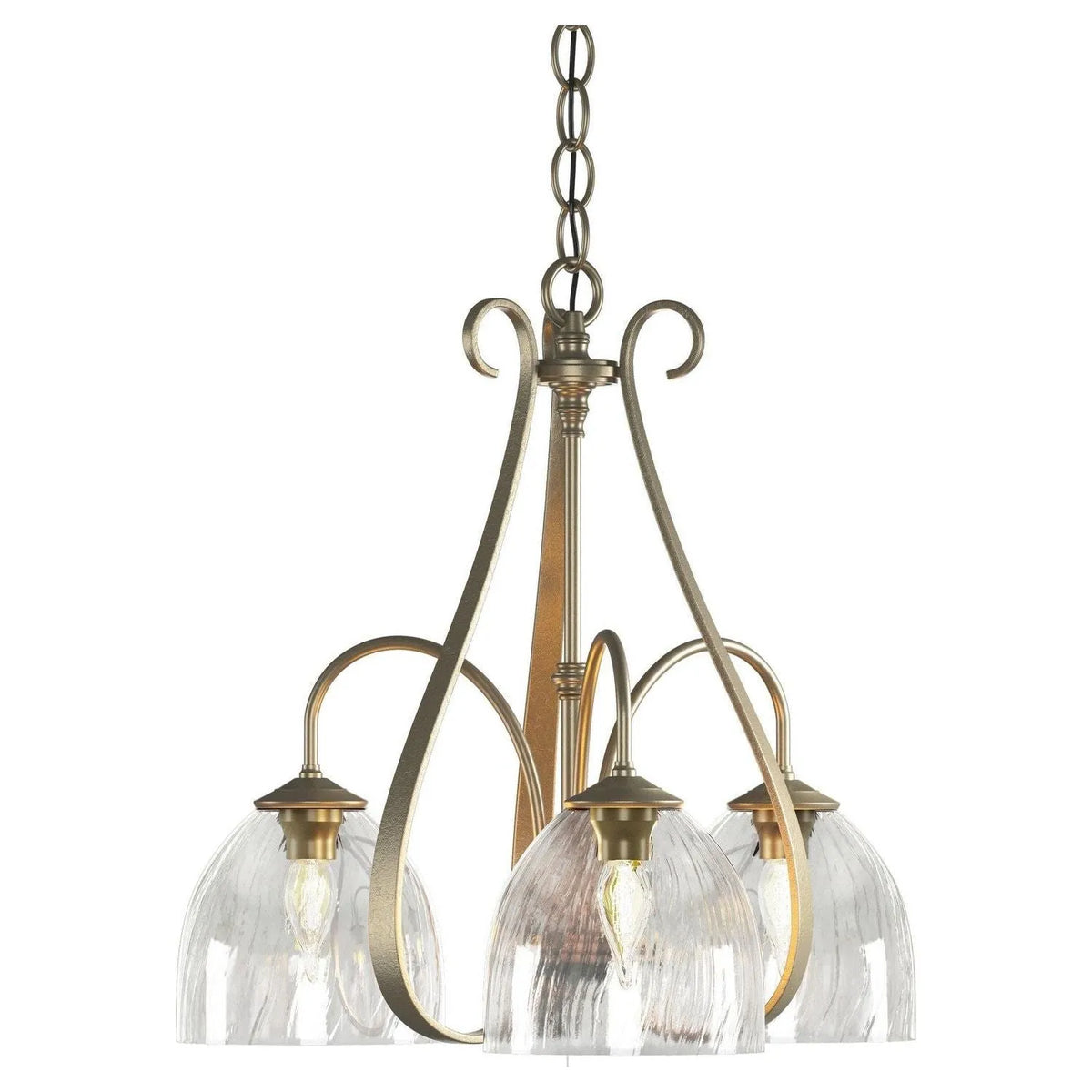 Hubbardton Forge - 101441-SKT-84-LL0001 - Three Light Chandelier - Sweeping Taper - Soft Gold