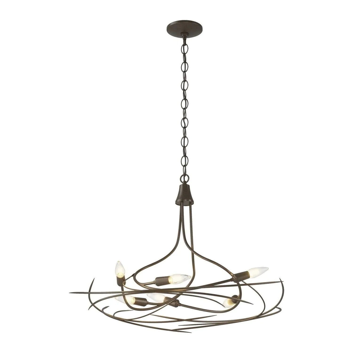 Hubbardton Forge - 101620-SKT-05 - Six Light Chandelier - Wisp - Bronze