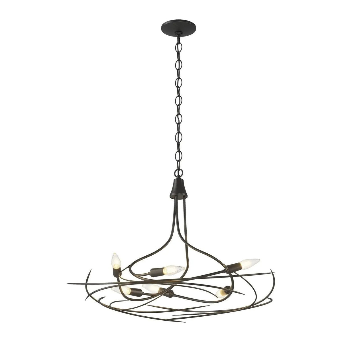 Hubbardton Forge - 101620-SKT-10 - Six Light Chandelier - Wisp - Black