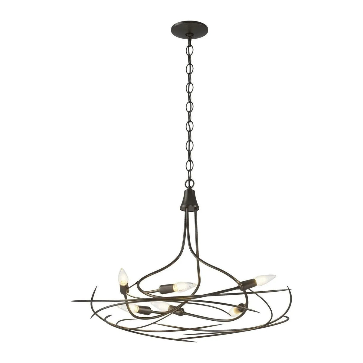 Hubbardton Forge - 101620-SKT-14 - Six Light Chandelier - Wisp - Oil Rubbed Bronze