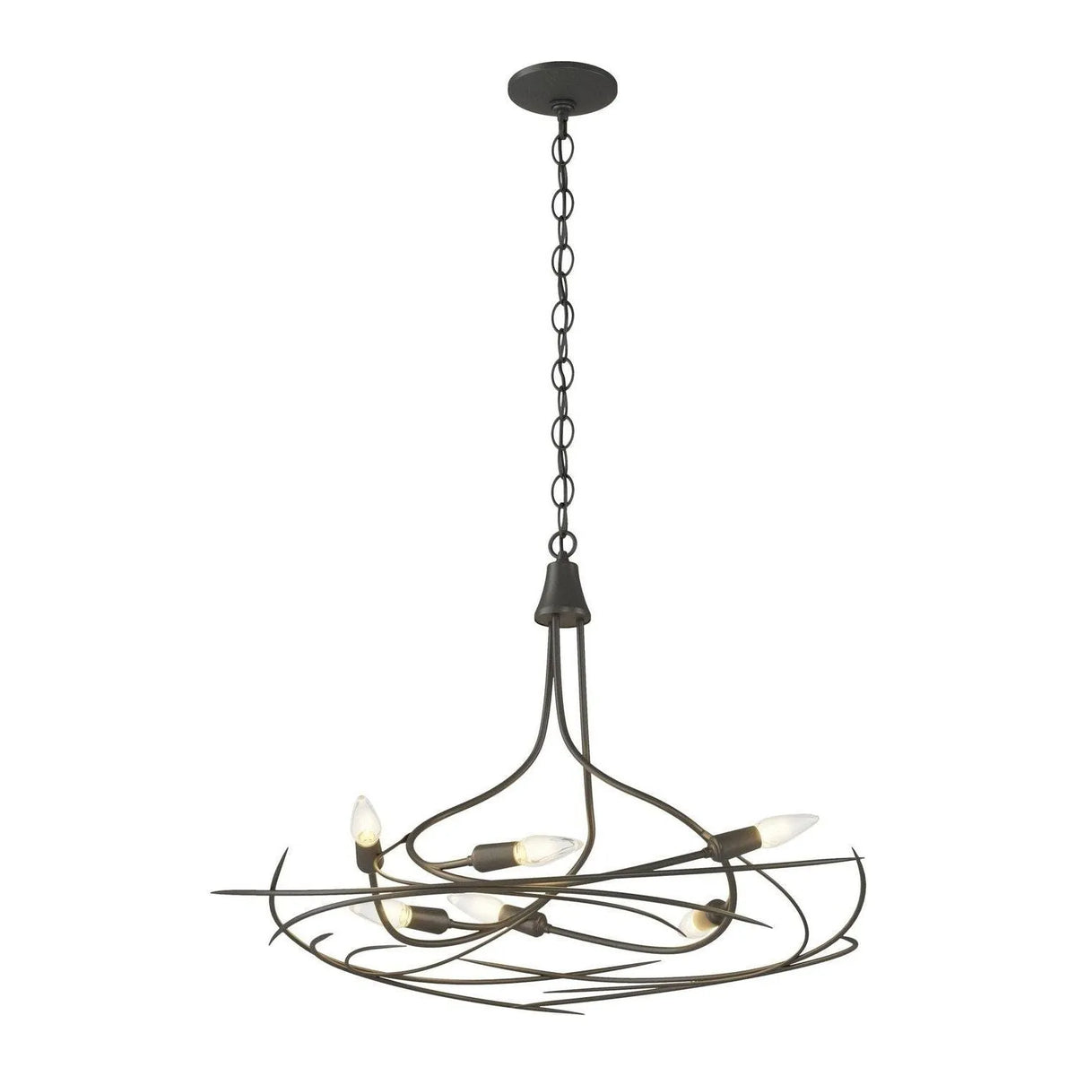 Hubbardton Forge - 101620-SKT-20 - Six Light Chandelier - Wisp - Natural Iron