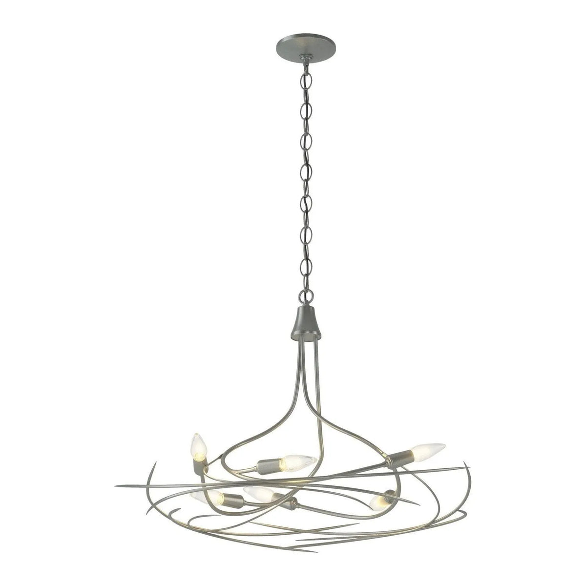 Hubbardton Forge - 101620-SKT-82 - Six Light Chandelier - Wisp - Vintage Platinum