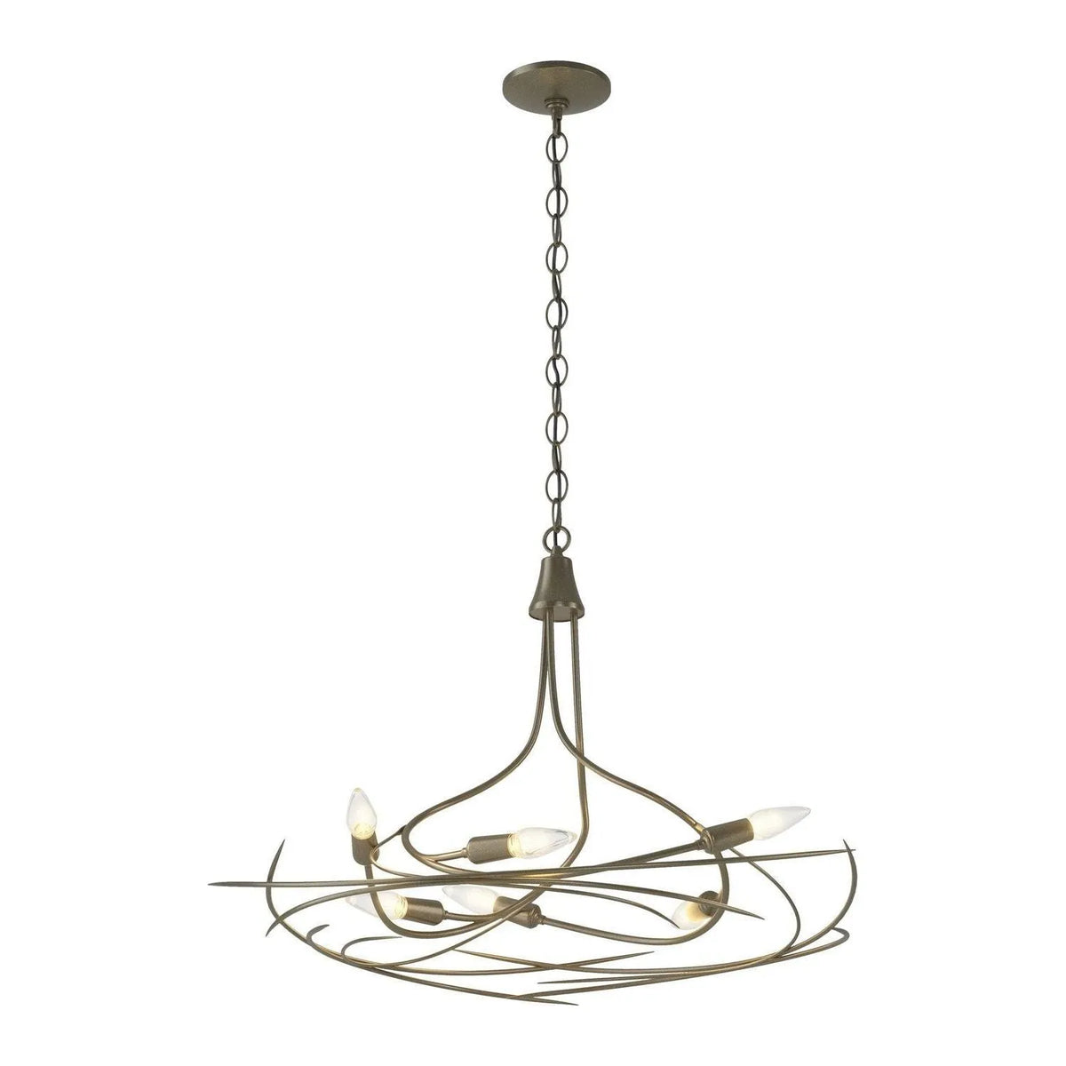 Hubbardton Forge - 101620-SKT-84 - Six Light Chandelier - Wisp - Soft Gold