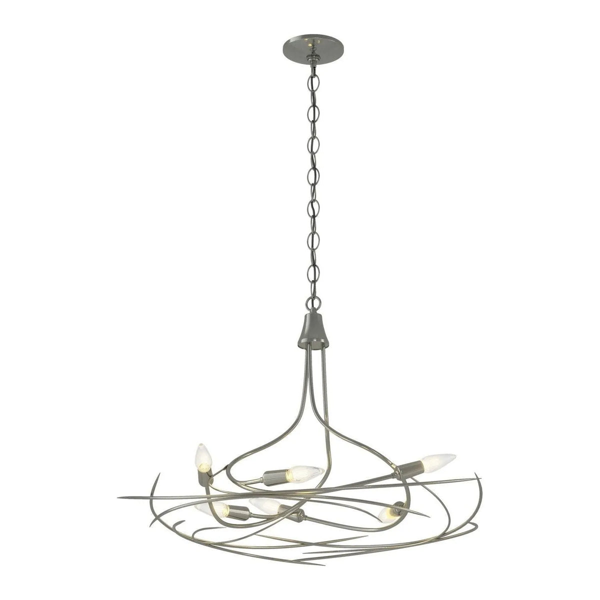 Hubbardton Forge - 101620-SKT-85 - Six Light Chandelier - Wisp - Sterling