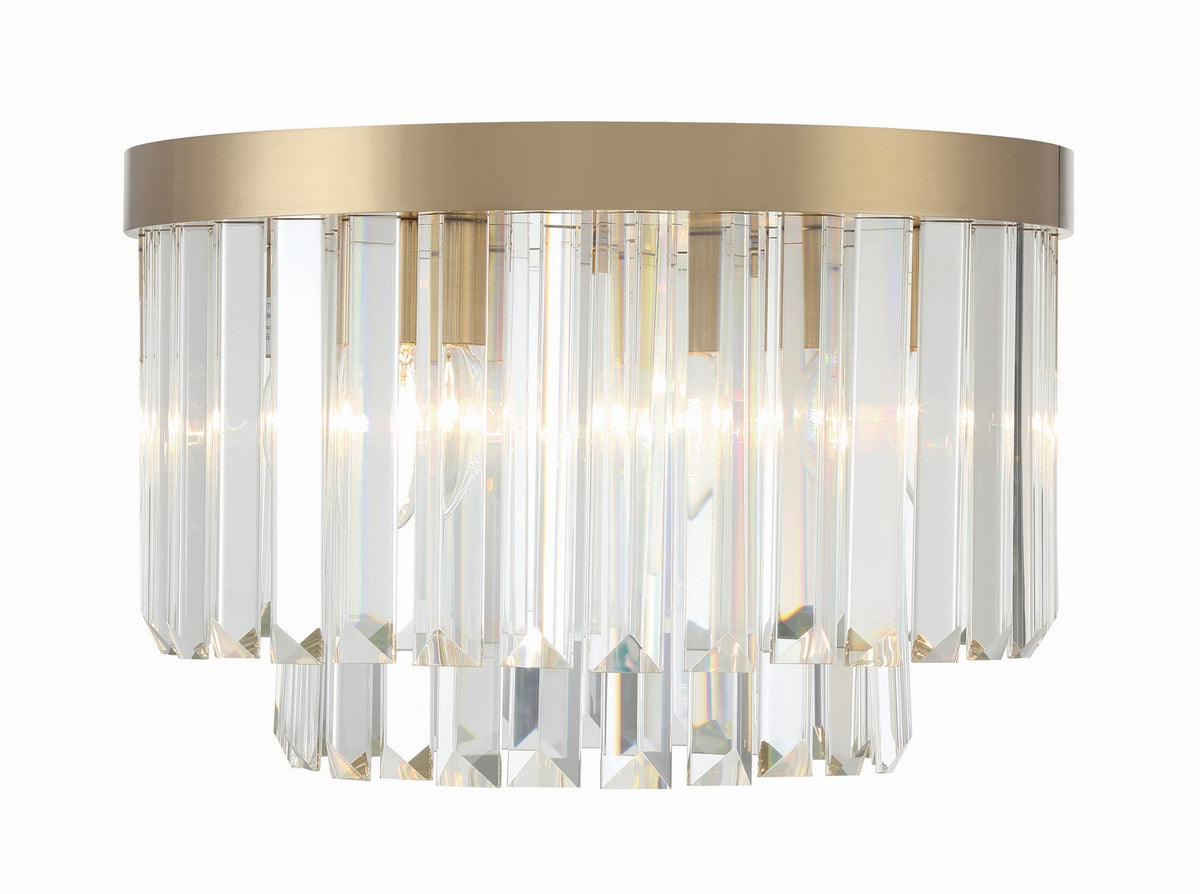 Crystorama - HAY-1400-AG - Quatre lumières Plafonnier - Hayes - Laiton vieilli