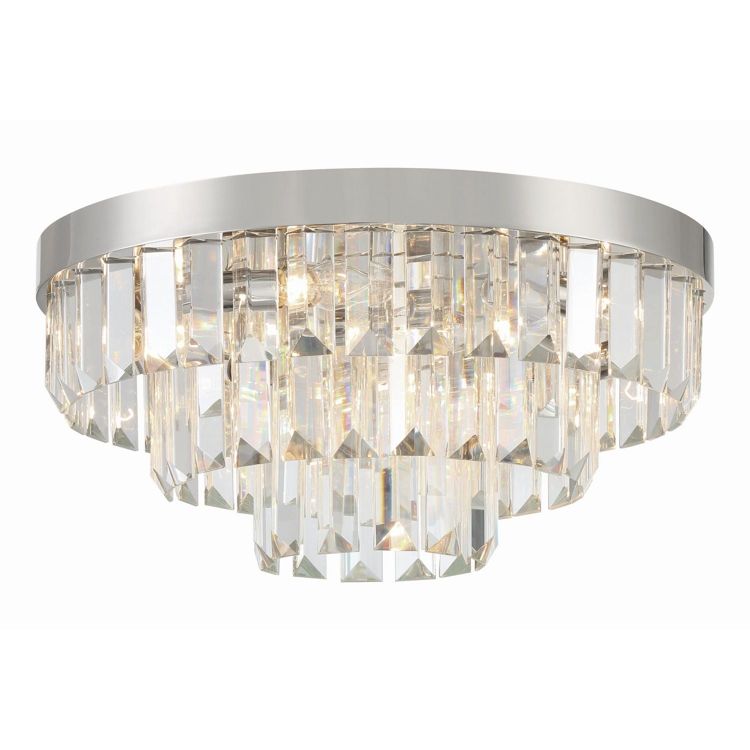 Crystorama - HAY-1403-PN - Huit lumières Plafonnier - Hayes - Nickel poli
