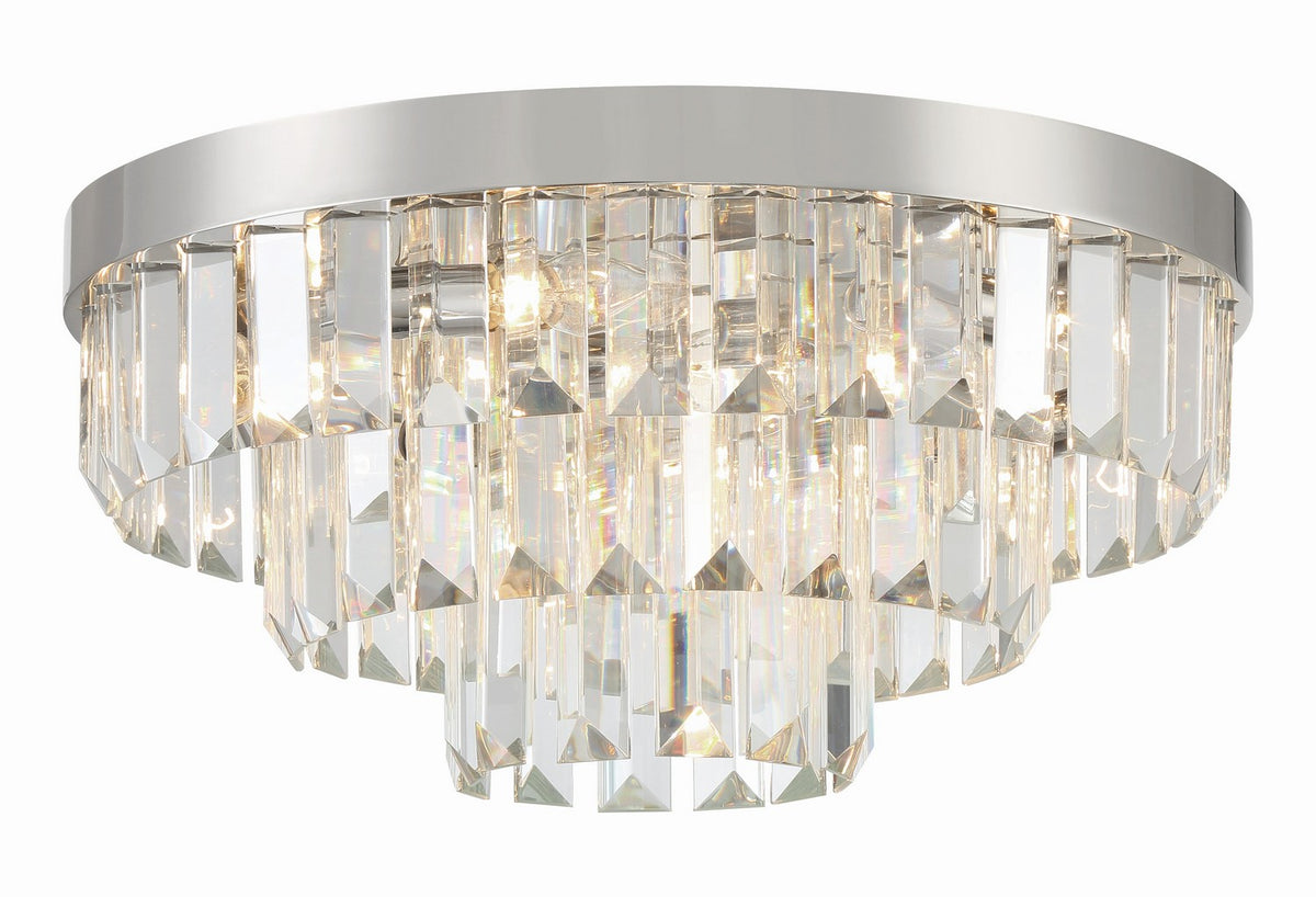 Crystorama - HAY-1403-PN - Huit lumières Plafonnier - Hayes - Nickel poli