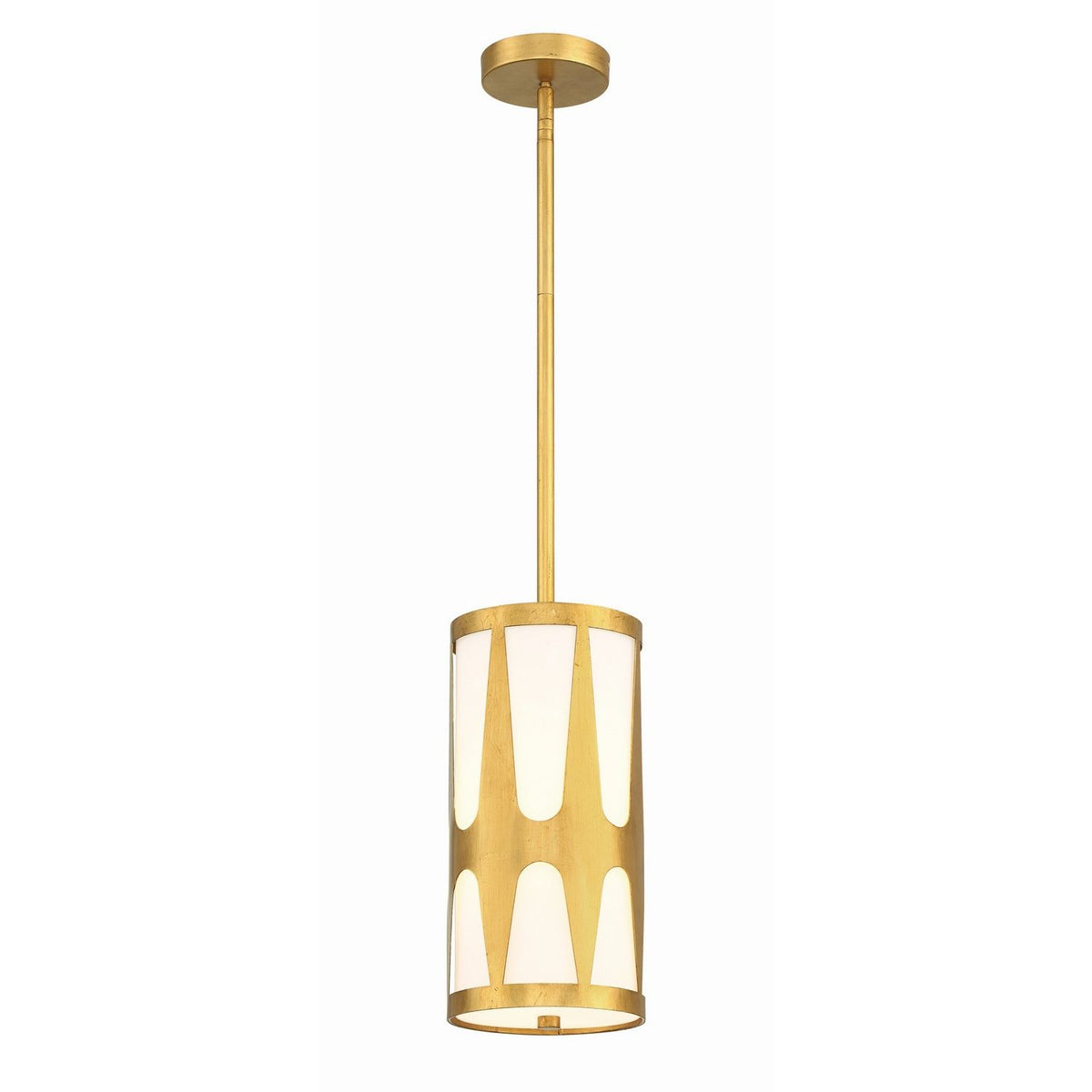 Crystorama - ROY-801-GA - Une lumière Suspension - Royston - Or antique