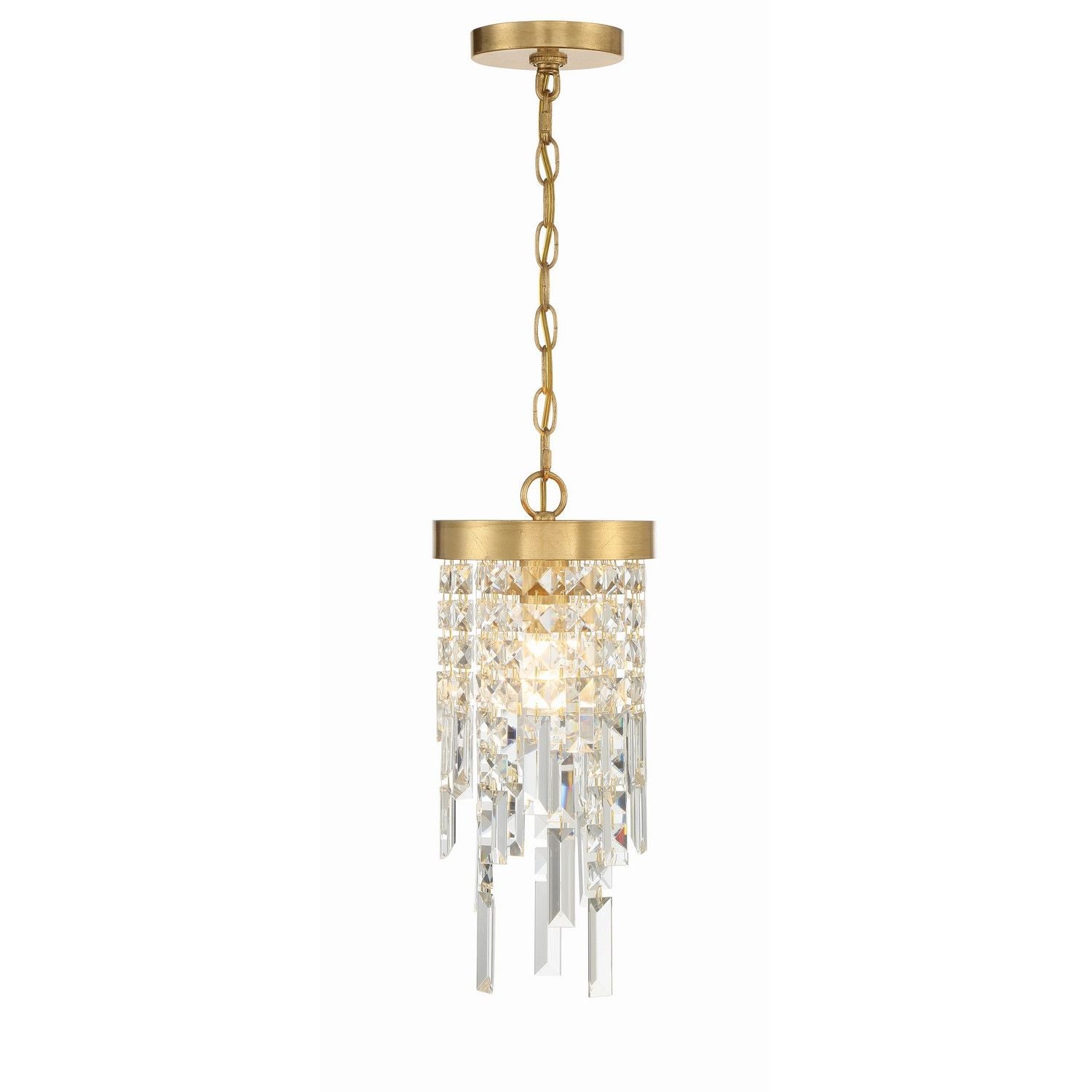 Crystorama - WIN-210-GA-CL-MWP - Une lampe Suspension - Winfield - Or antique