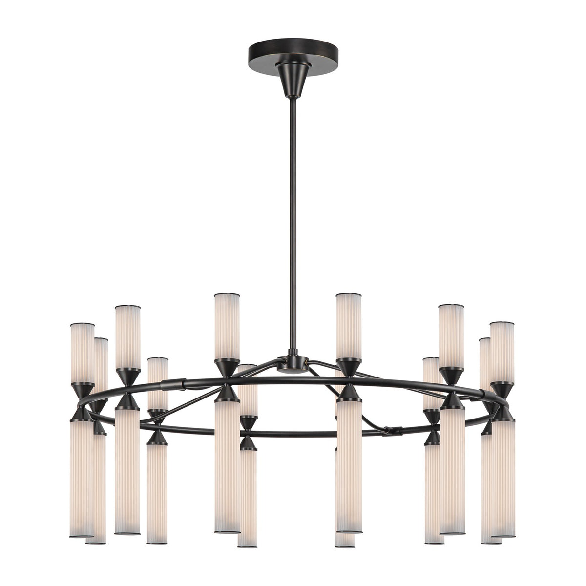 Alora Lighting - CH348038UBFR - LED Chandelier - Edwin - Urban Bronze/Frosted Ribbed Glass