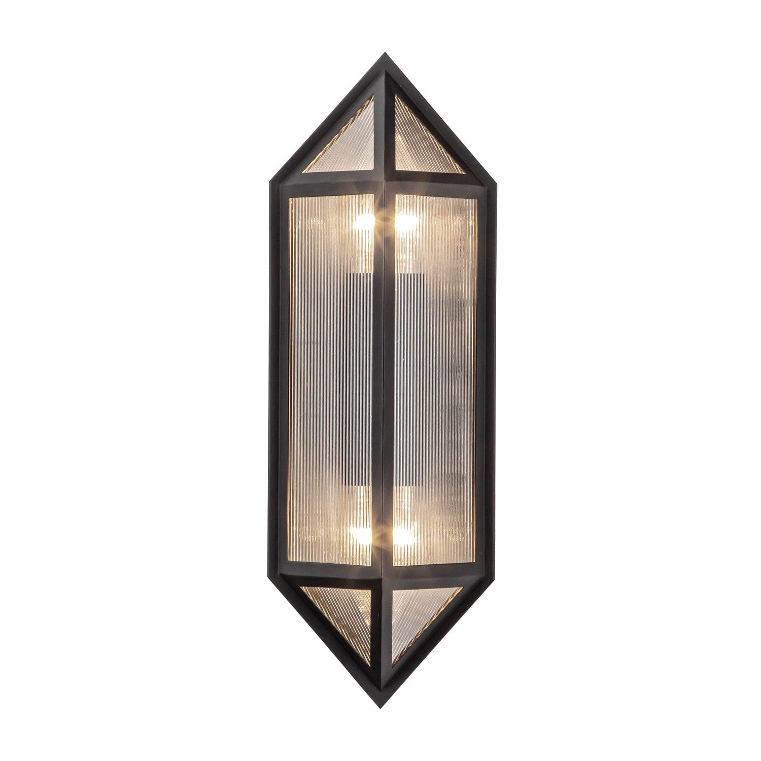 Alora Lighting - EW332705BKCR - Two Light Outdoor Wall Lantern - Cairo - Textured Black/Clear Ribbed Glass