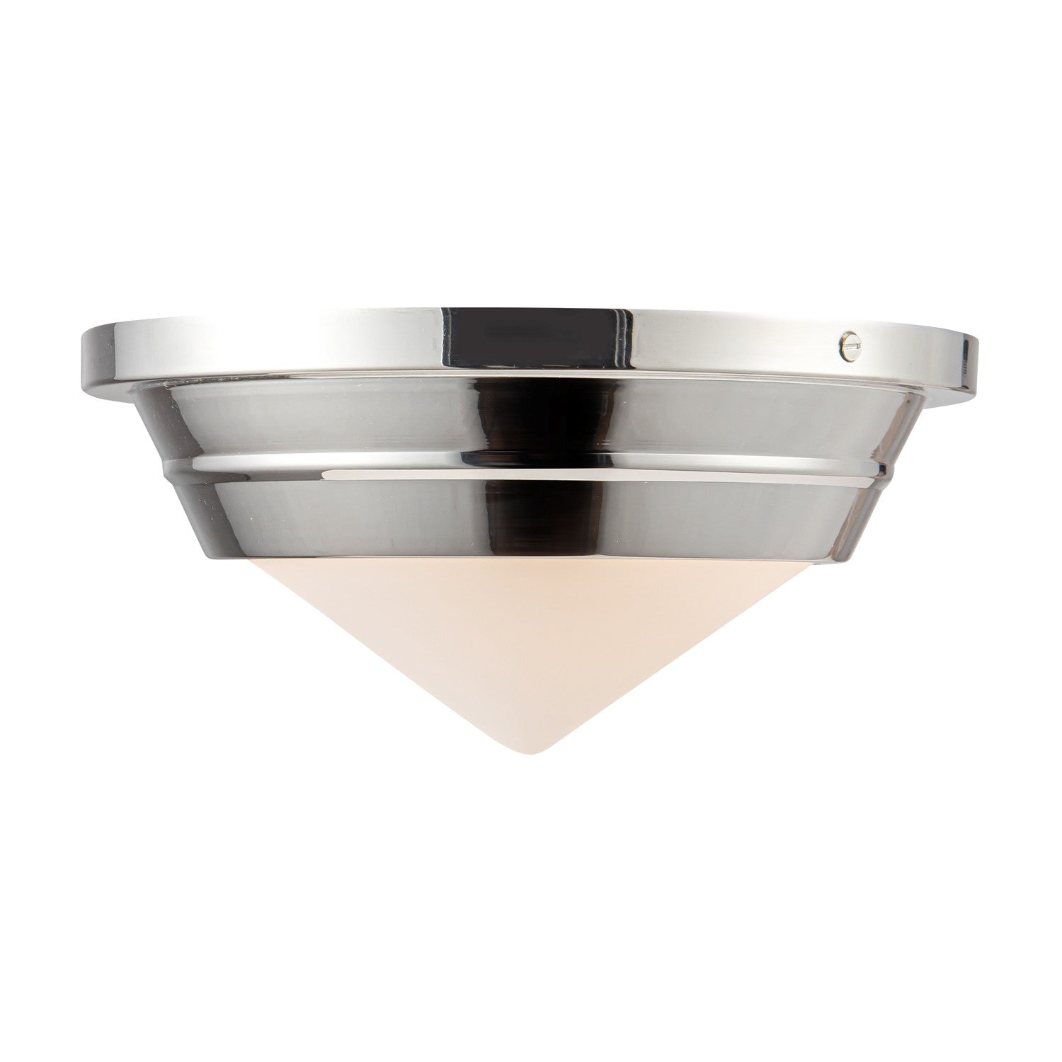 Alora Lighting - FM348010PNOP - One Light Flush Mount - Willard - Polished Nickel/Matte Opal Glass