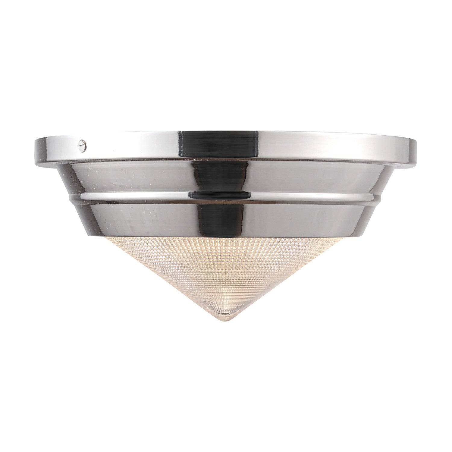 Alora Lighting - FM348010PNPG - One Light Flush Mount - Willard - Polished Nickel/Clear Prismatic Glass