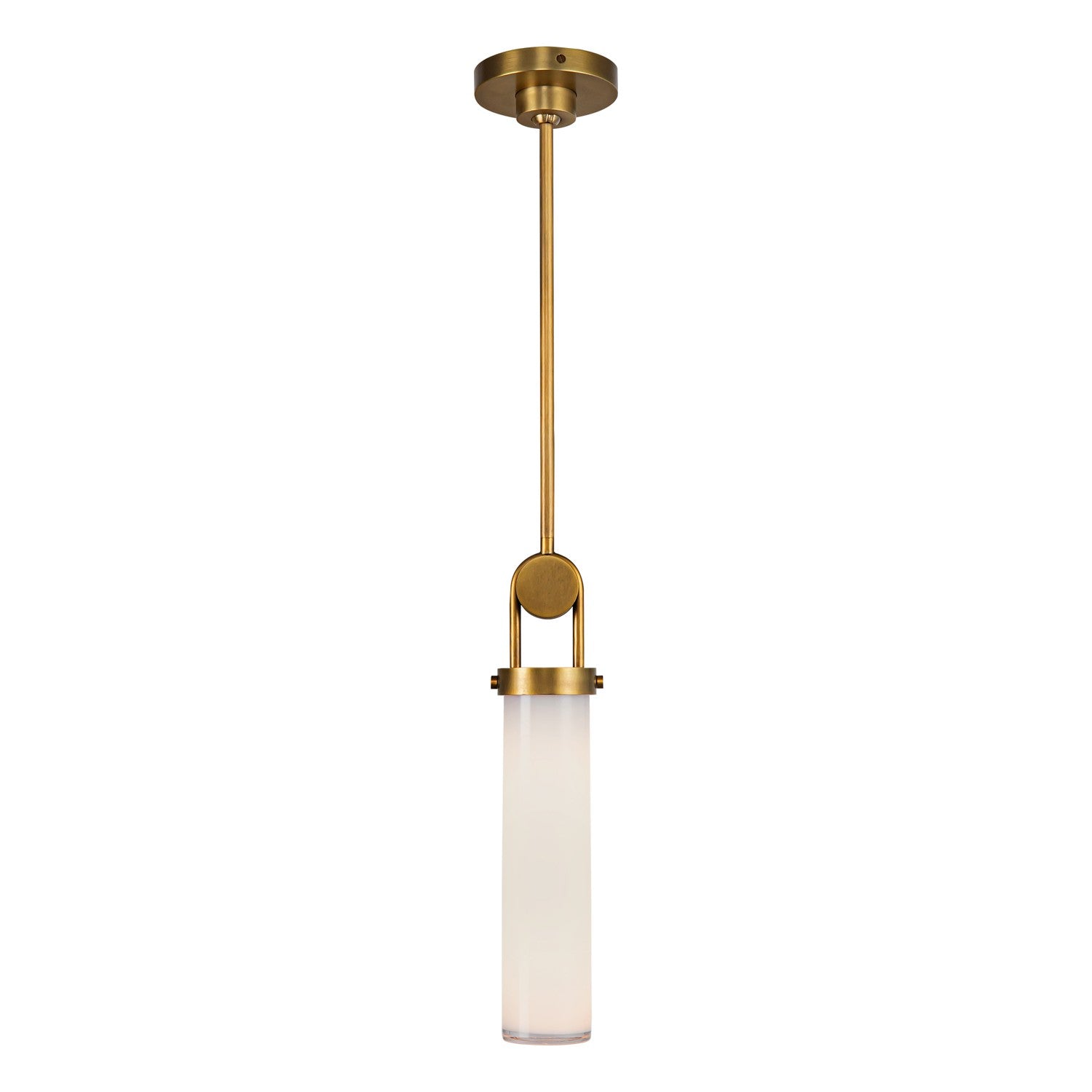 Alora Lighting - PD355015VBGO - One Light Pendant - Wynwood - Vintage Brass/Glossy Opal Glass
