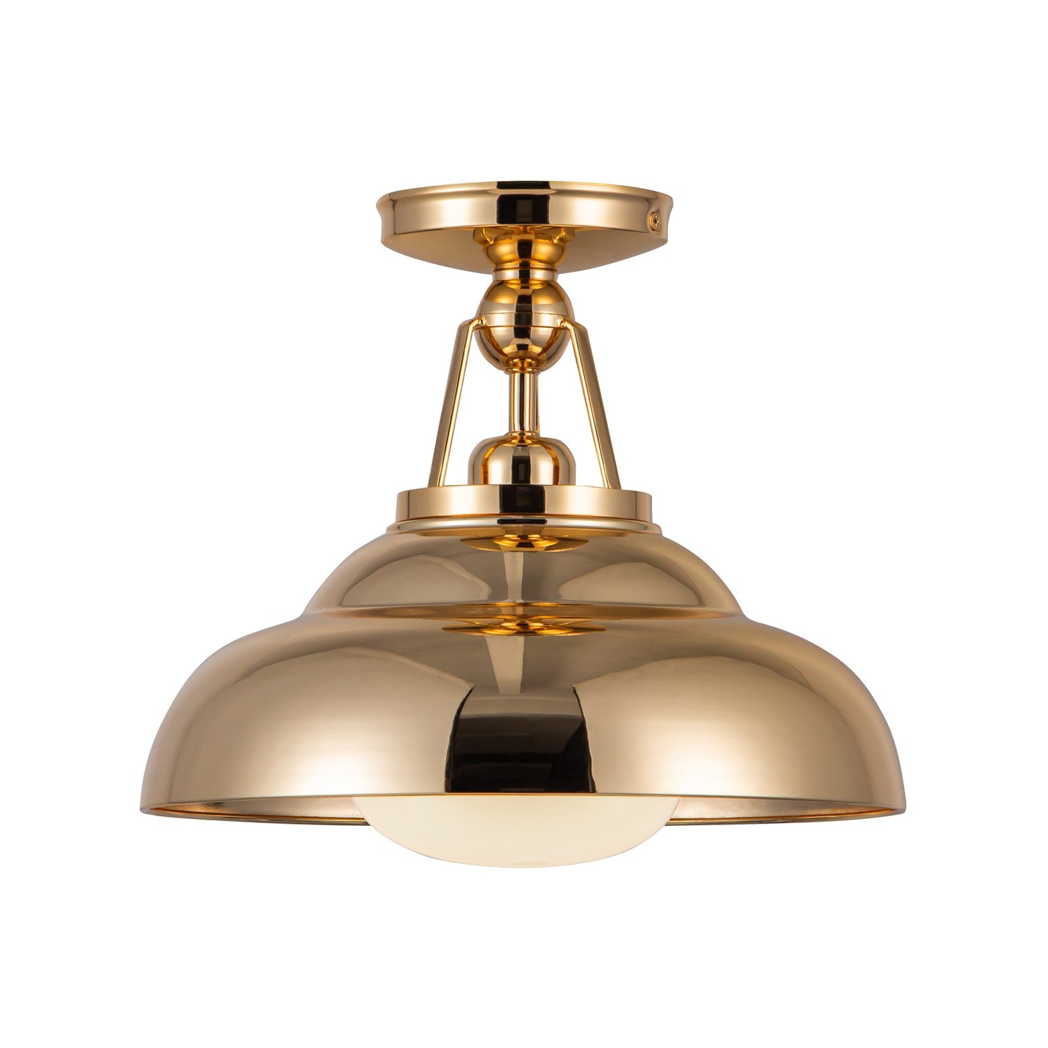 Alora Lighting - SF344012PBGO - One Light Semi-Flush Mount - Palmetto - Polished Brass/Glossy Opal Glass
