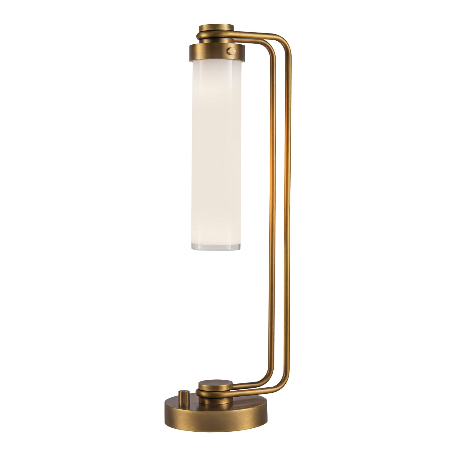 Alora Lighting - TL355022VBGO - One Light Table Lamp - Wynwood - Vintage Brass/Glossy Opal Glass