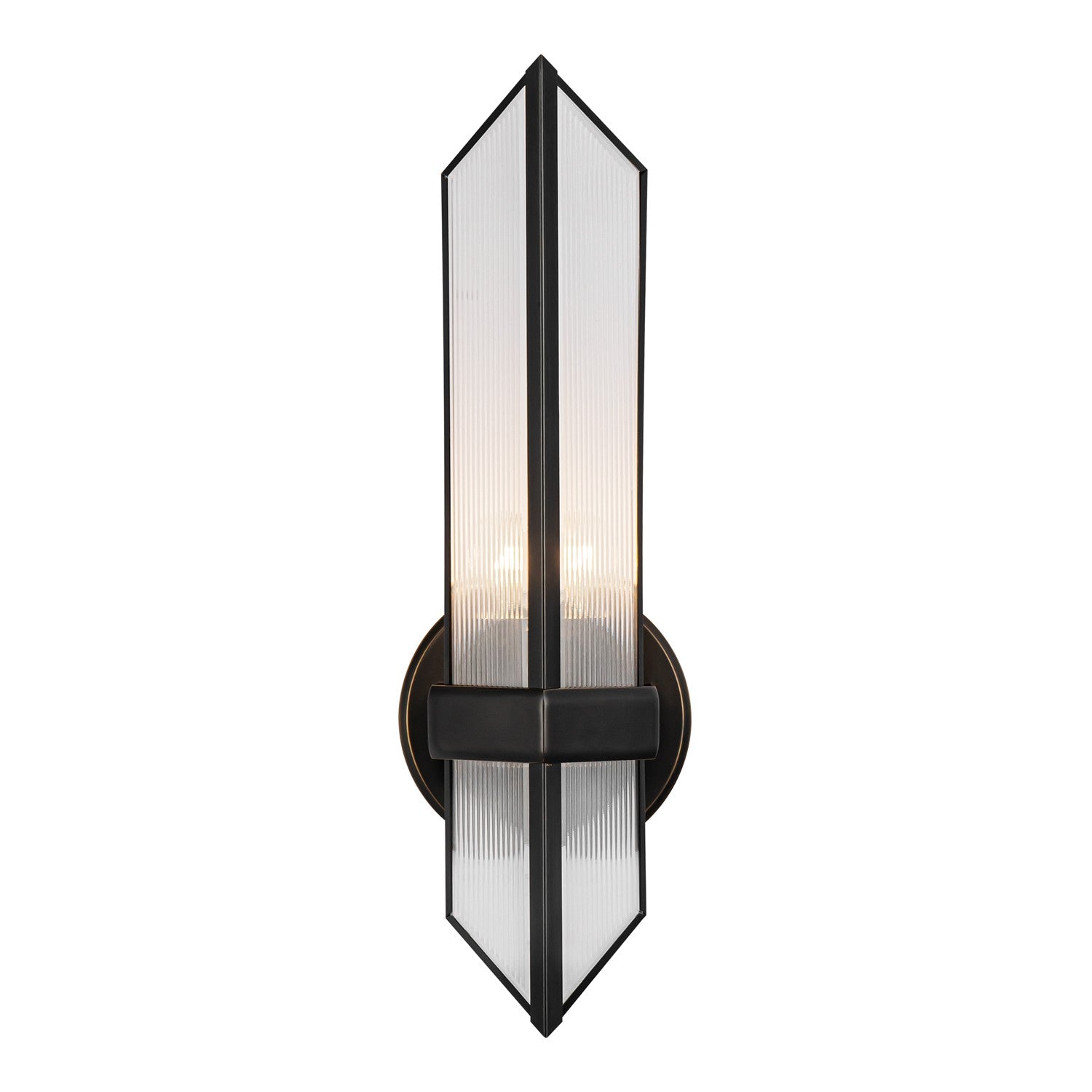 Alora Lighting - WV332904UBCR - One Light Wall Sconce - Cairo - Urban Bronze/Clear Ribbed Glass